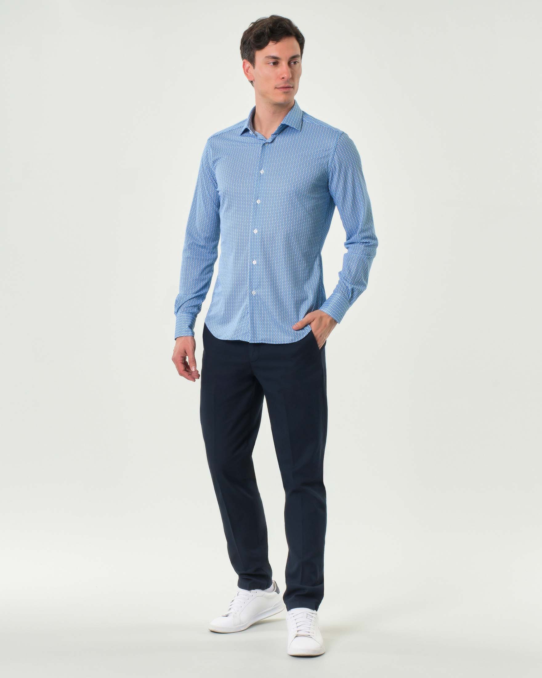 Pantalone chino Paul Baker blu in cotone stretch micro armatura