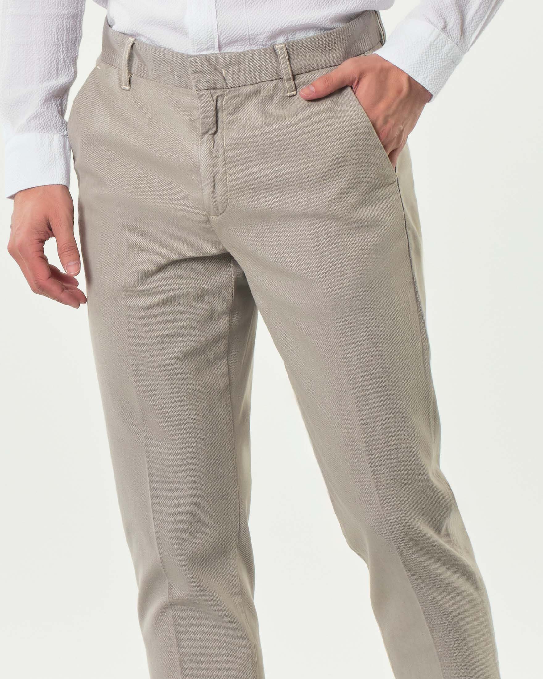 Pantalone chino Paul Baker beige in cotone stretch micro armatura image