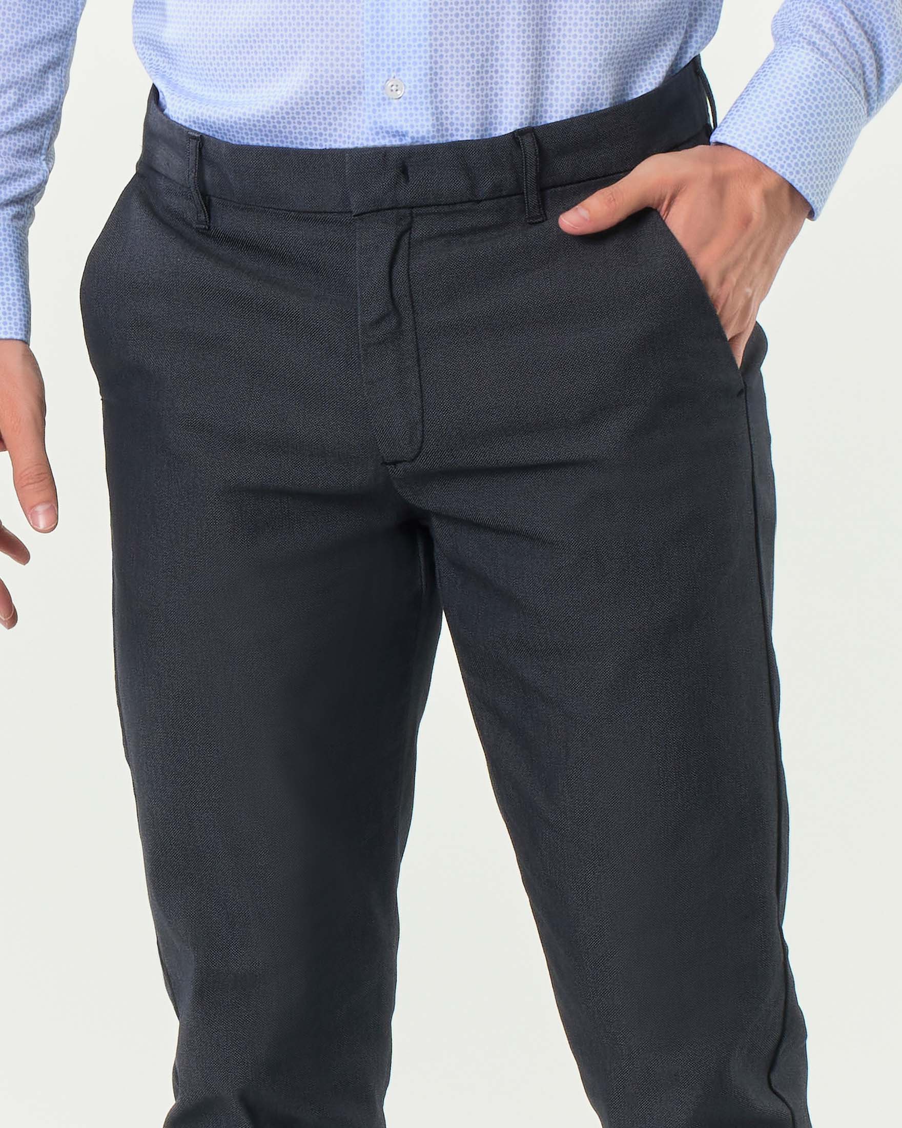 Pantalone chino Paul Baker blu notte in cotone stretch micro armatura image