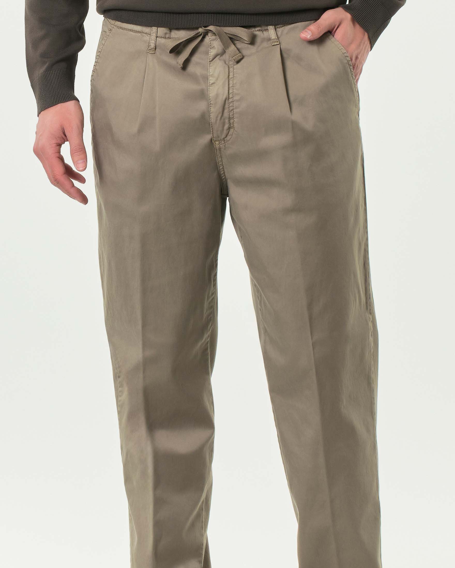 Pantalaccio carrot-fit Paul Baker fango in misto modal e cotone stretch image