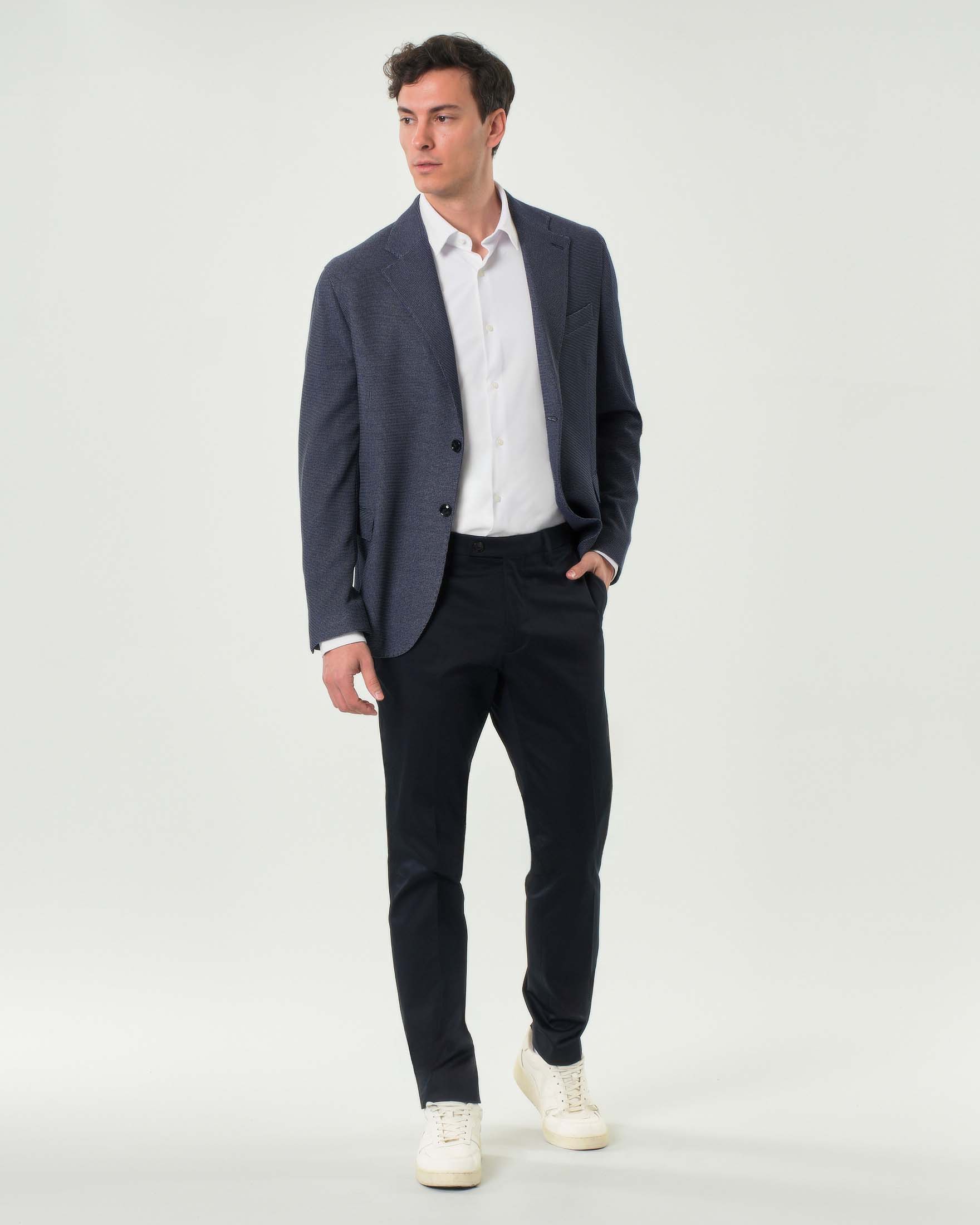 Blazer drop 4 Paul Baker blu in jersey micro armatura di cotone stretch image