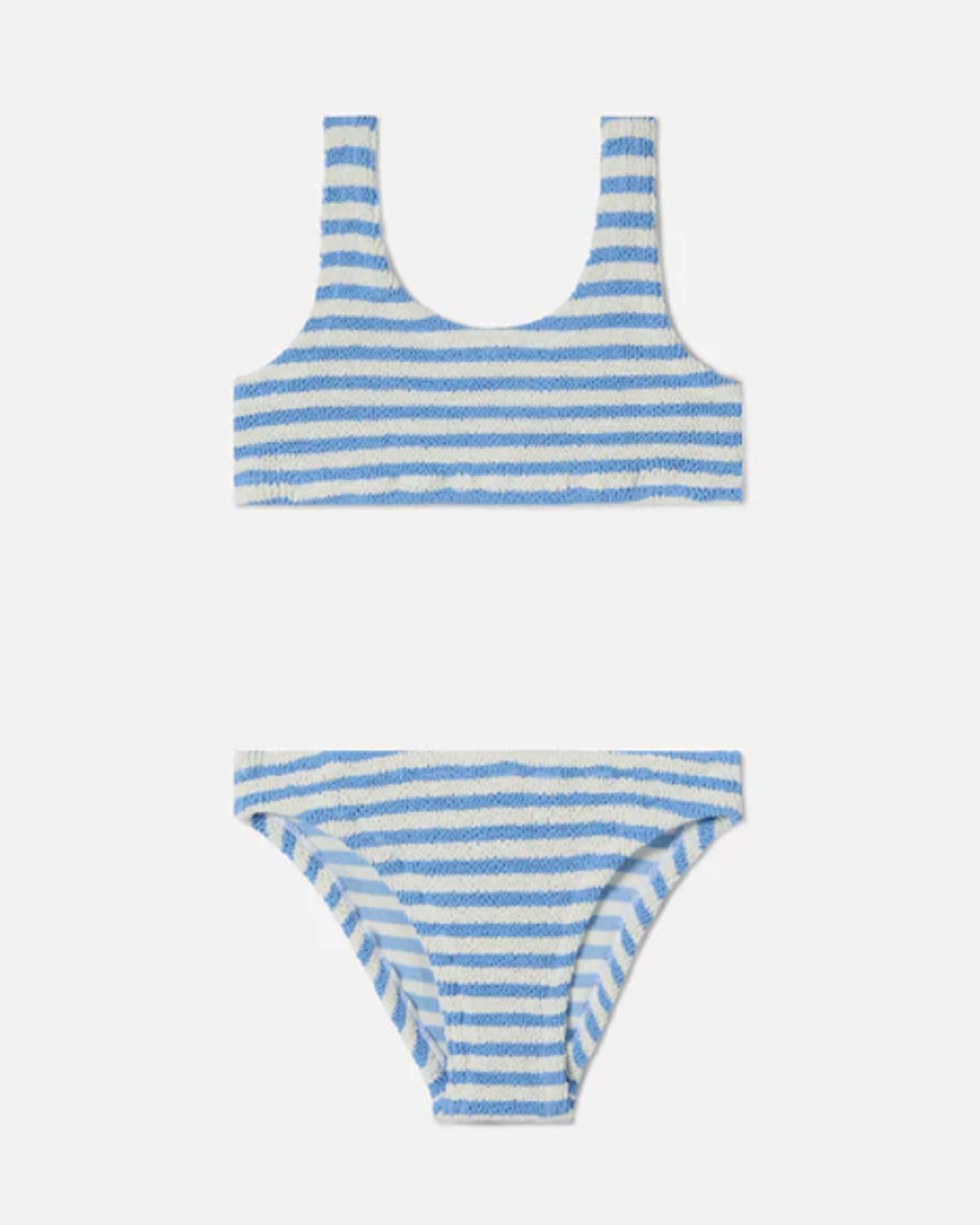 Bikini a bralette Baker MC2 Saint Barth a righe azzurre e bianche