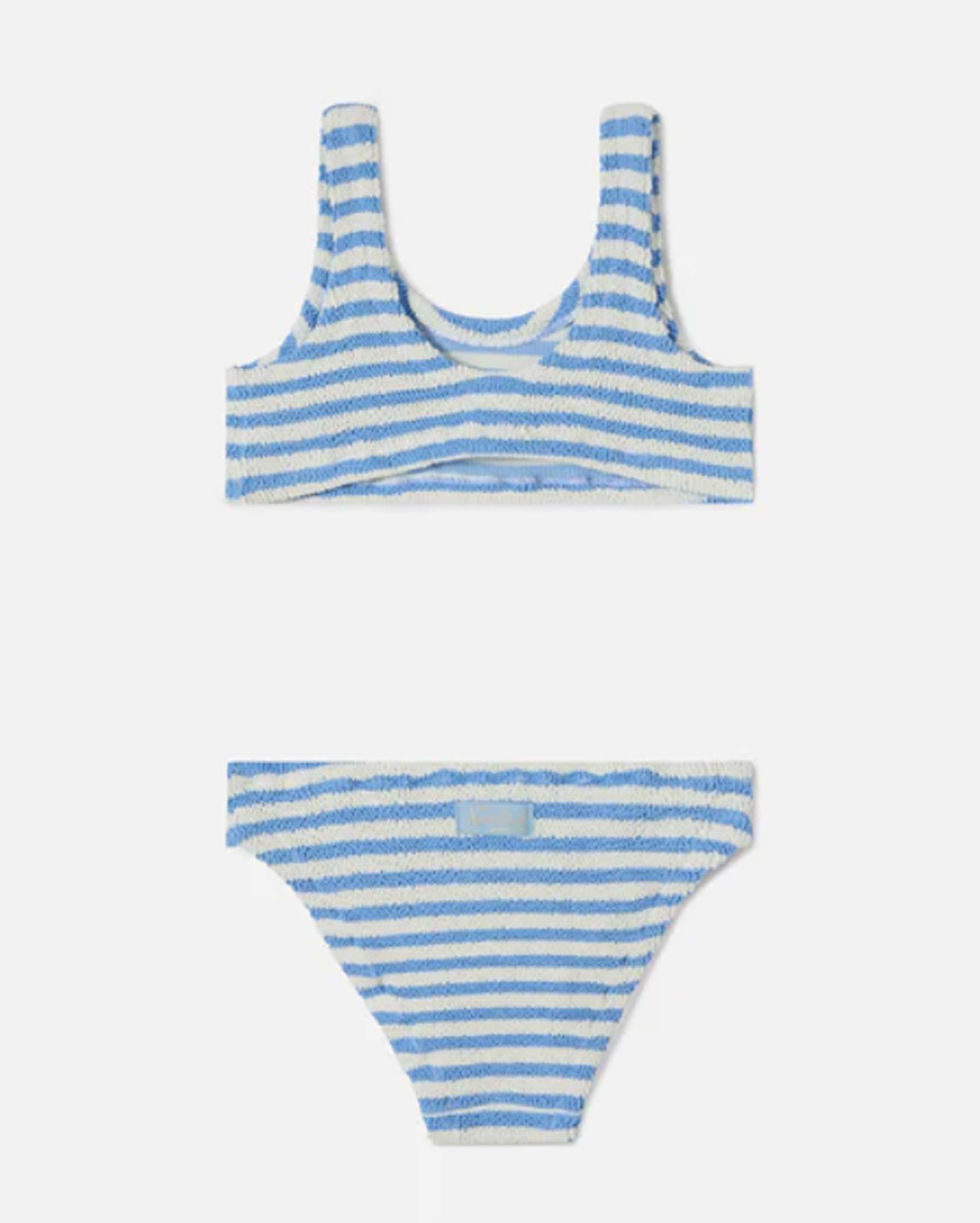 Bikini a bralette Baker MC2 Saint Barth a righe azzurre e bianche image