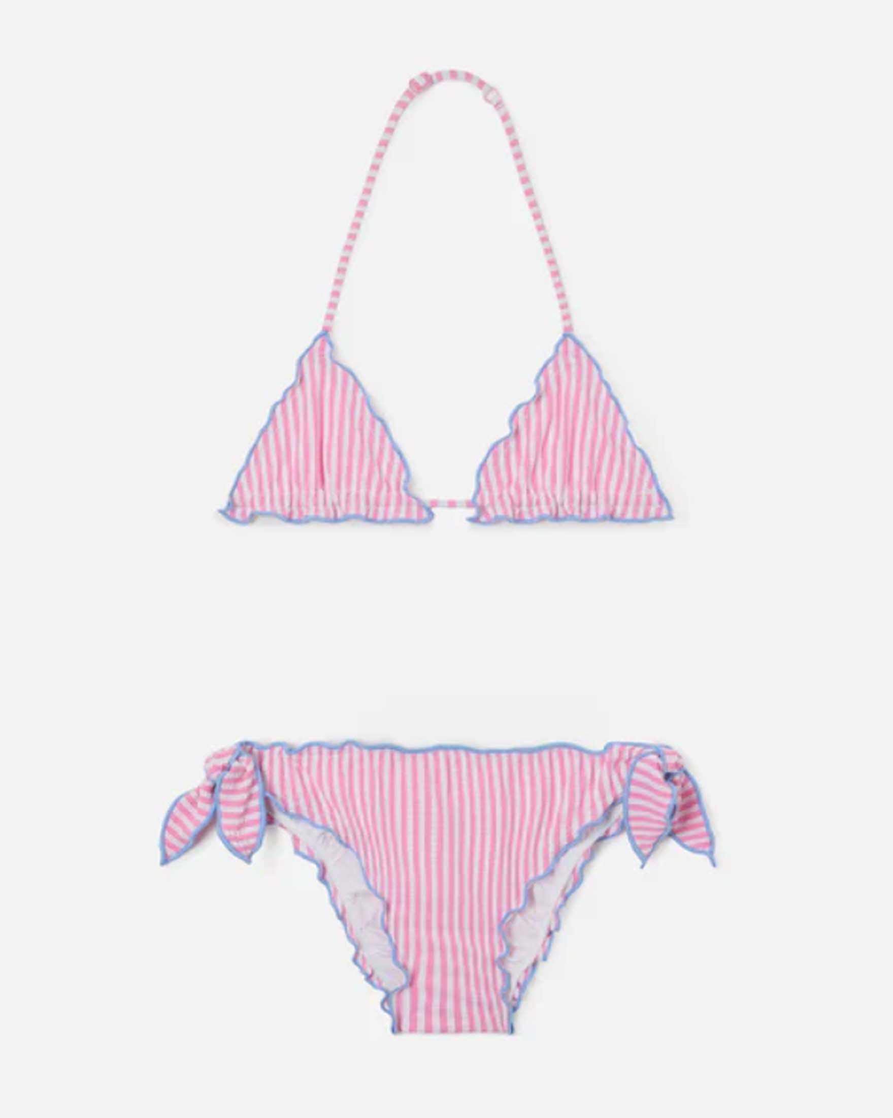 Bikini Cris a triangolo MC2 Saint Barth a righe rosa e bianco