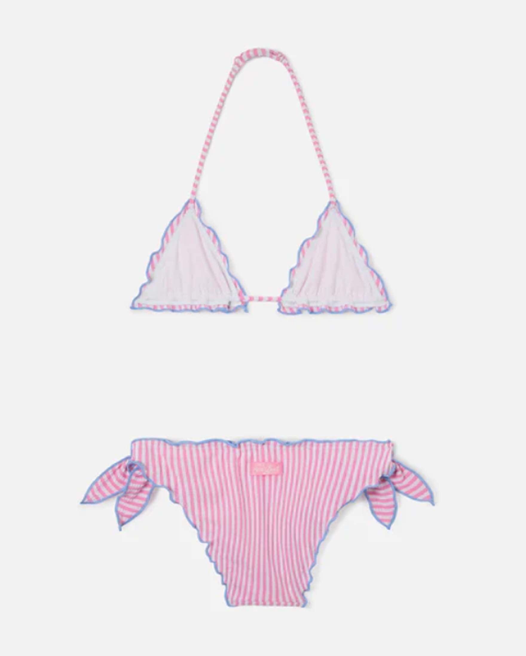 Bikini Cris a triangolo MC2 Saint Barth a righe rosa e bianco image