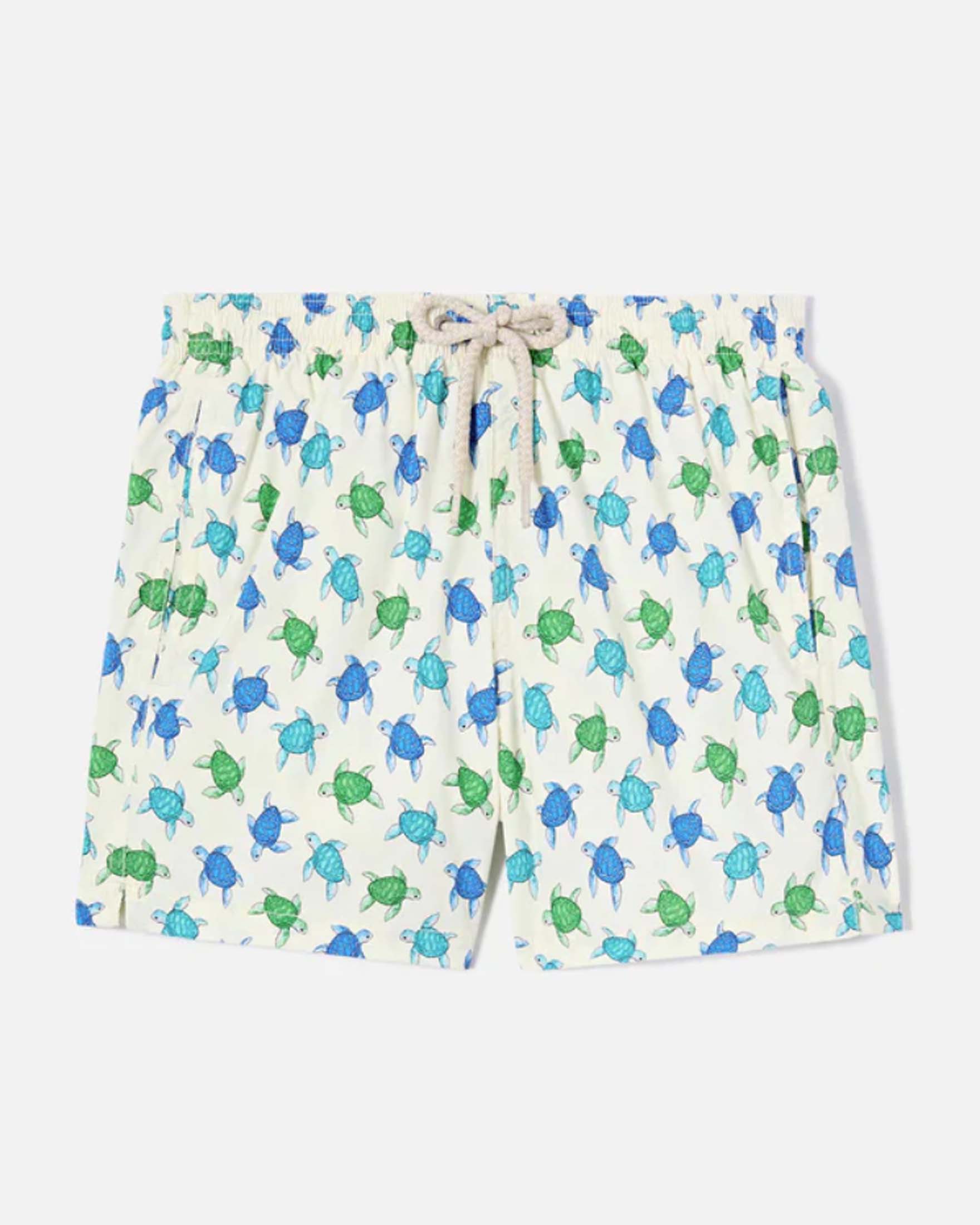 Boxer mare MC2 Saint Barth avorio con fantasia tartarughe