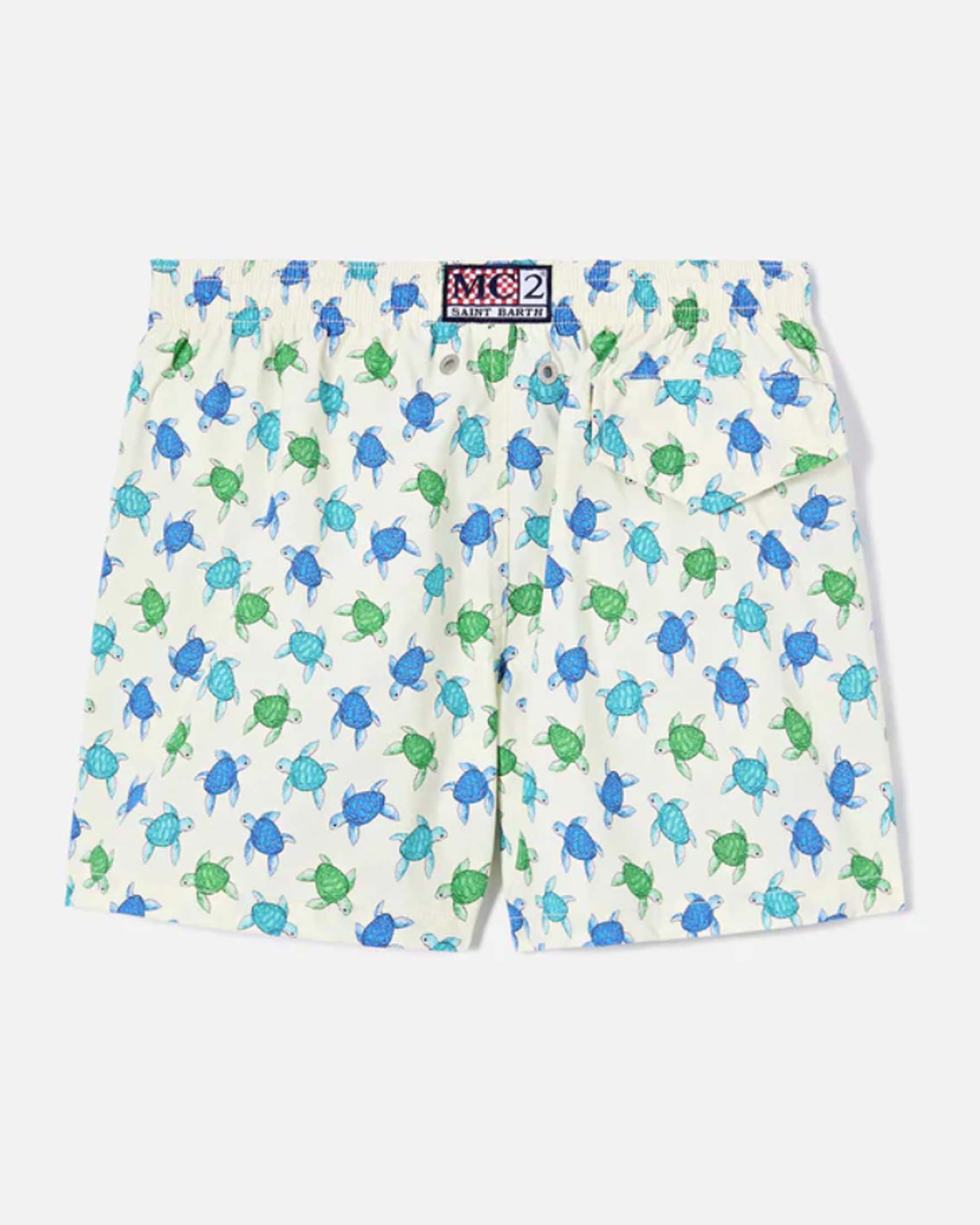 Boxer mare MC2 Saint Barth avorio con fantasia tartarughe image