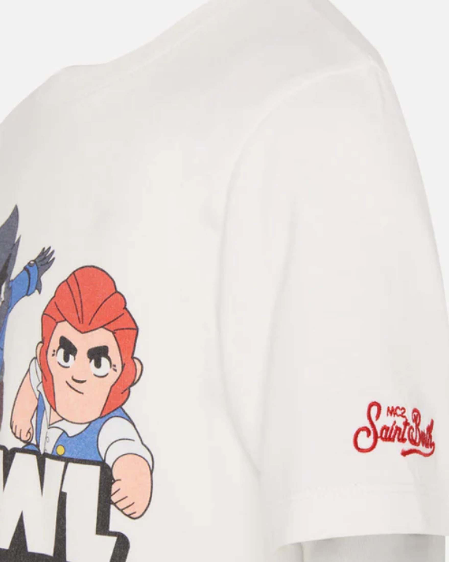 T-shirt bianca MC2 Saint Barth in cotone a maniche corte con stampa Brawl Stars image