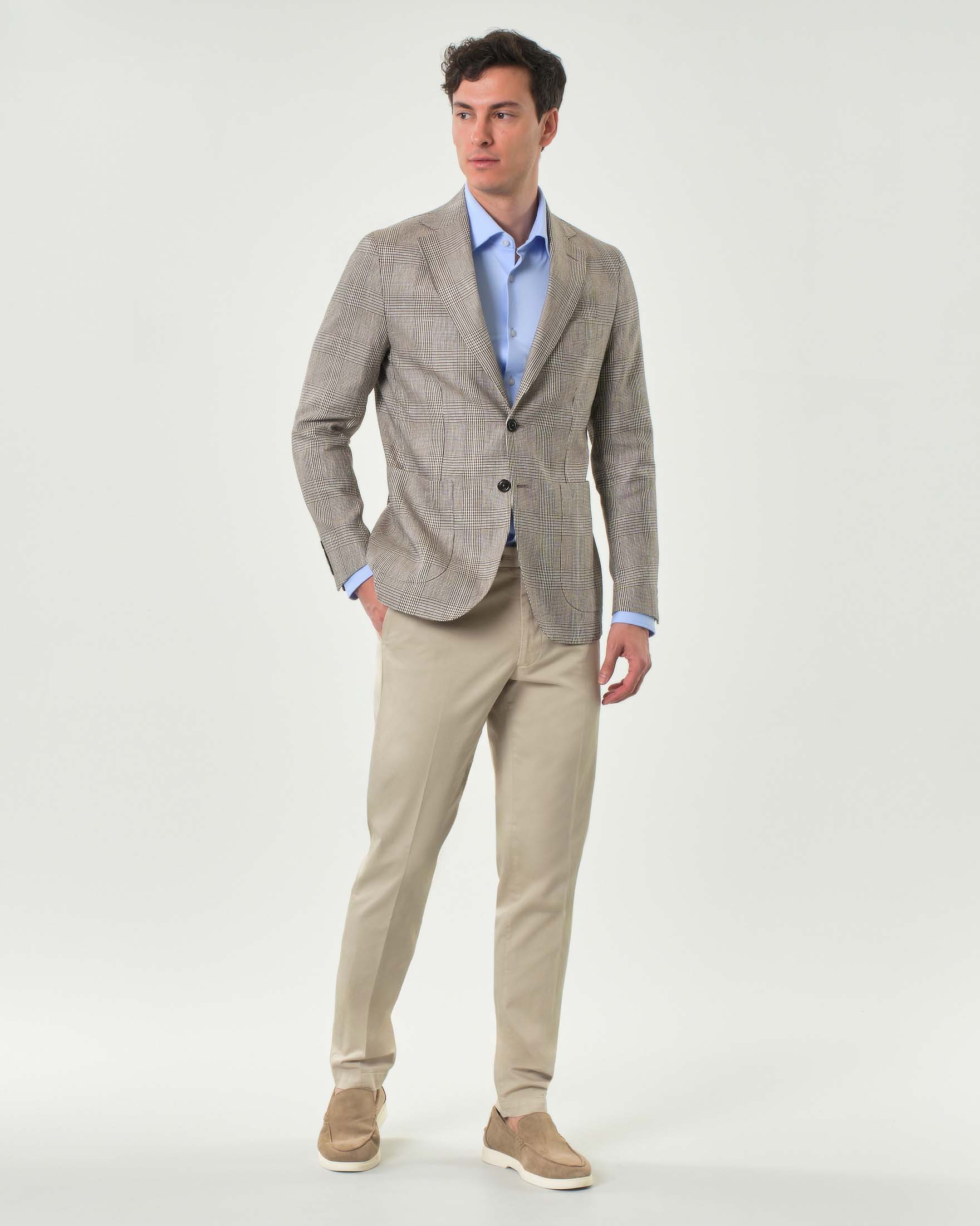 Pantalone chino Michael Coal Brad one more size beige in gabardina di cotone stretch