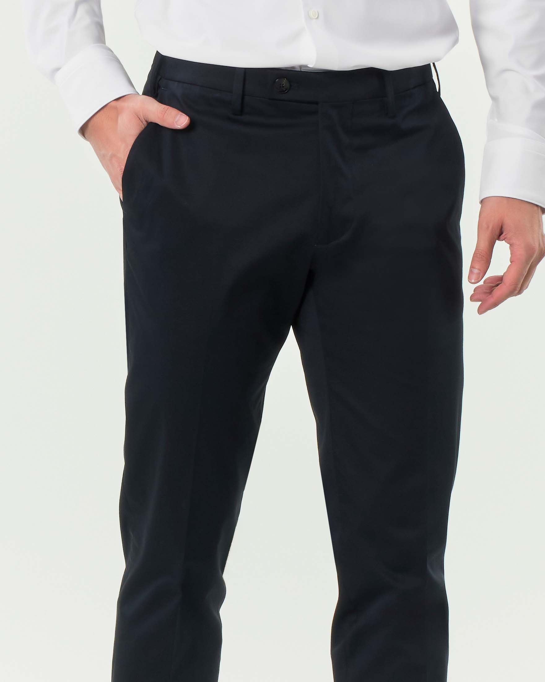 Pantalone chino Michael Coal Brad one more size blu in raso di cotone stretch image