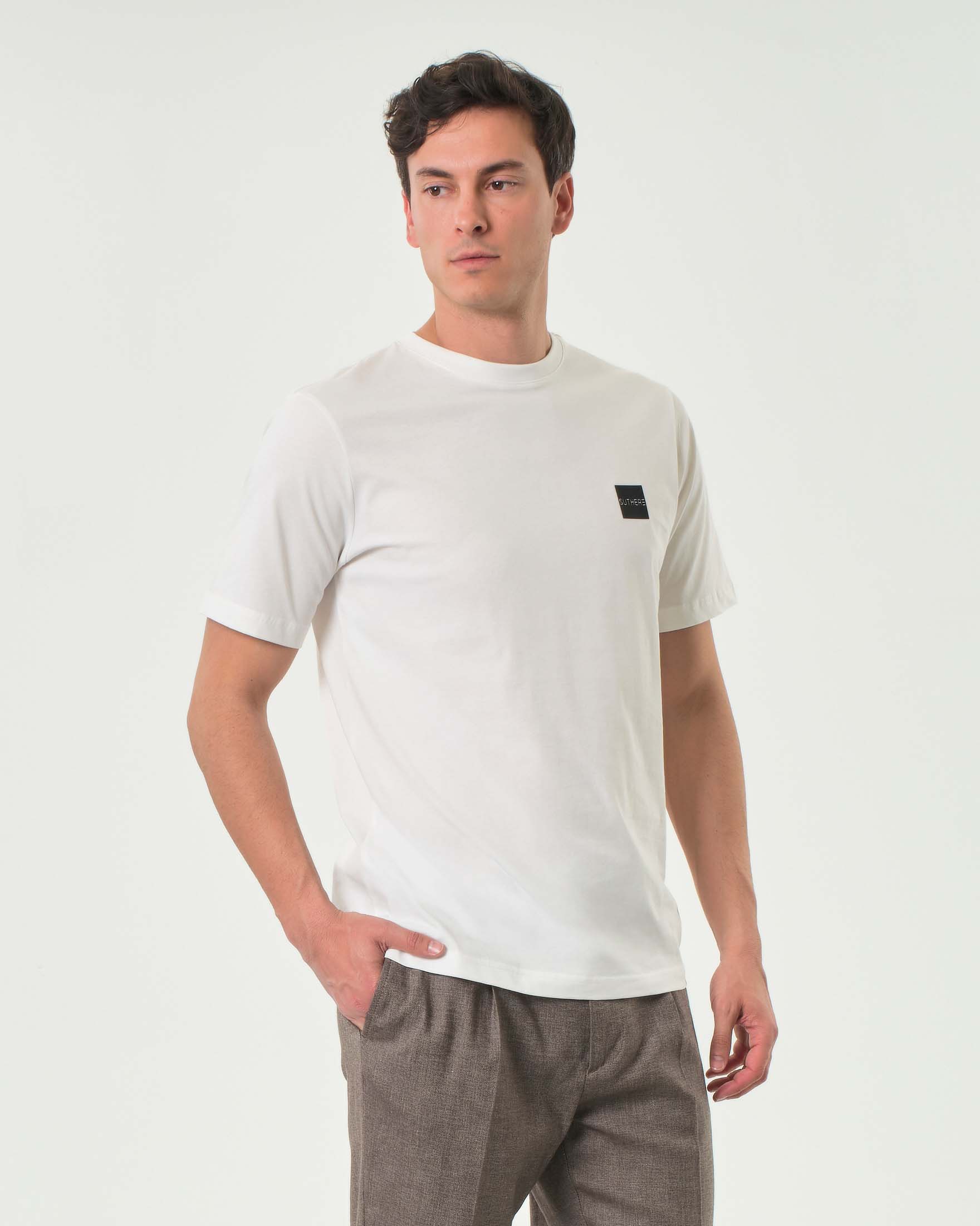 T-shirt bianca mezza manica Outhere in puro cotone