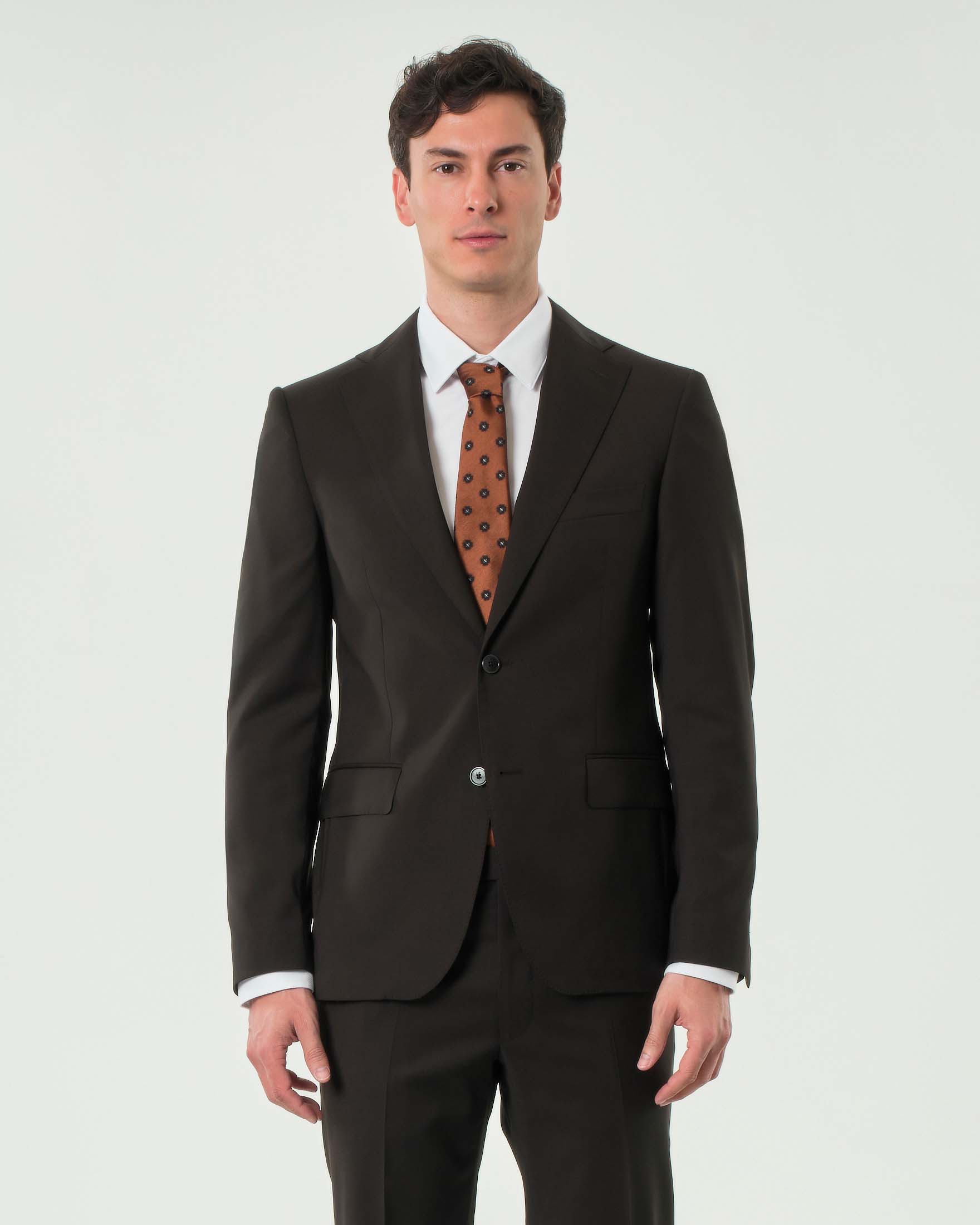 Abito Rodolfo Pellizzari drop7 marrone in tela di lana stretch image