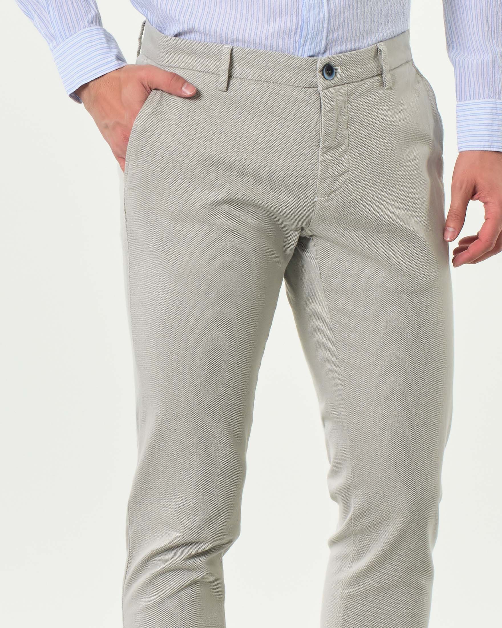 Pantalone Powell chino Levanto grigio in cotone stretch micro armatura image