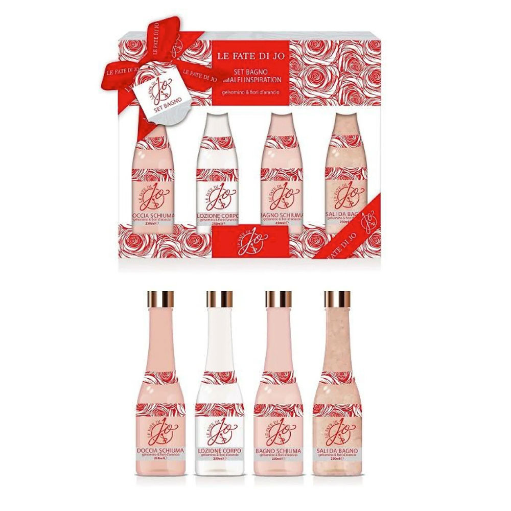 Le Fate di Jo Cofanetto 4 Bottiglie Shower Gel Body Lotion Sali da Bagno