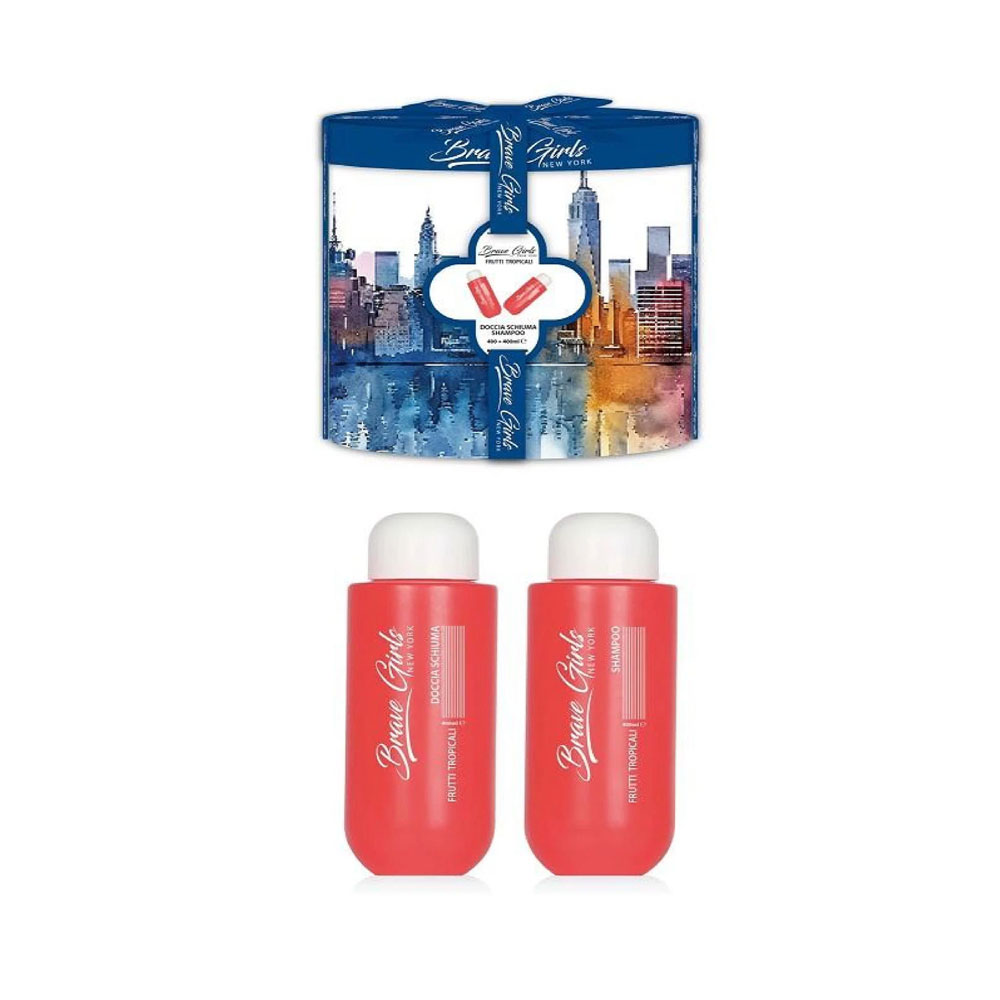 Brave Girls Cofanetto Cilindro Shower Gel con Shampoo ai Frutti Tropicali