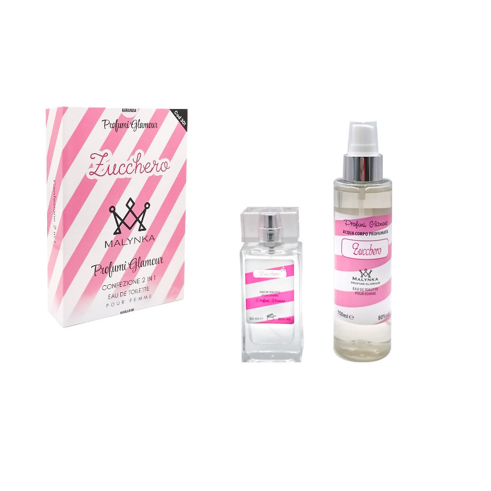 Glamour Cofanetto Donna Profumo 50 Ml + Acqua Corpo 150 Ml Zucchero