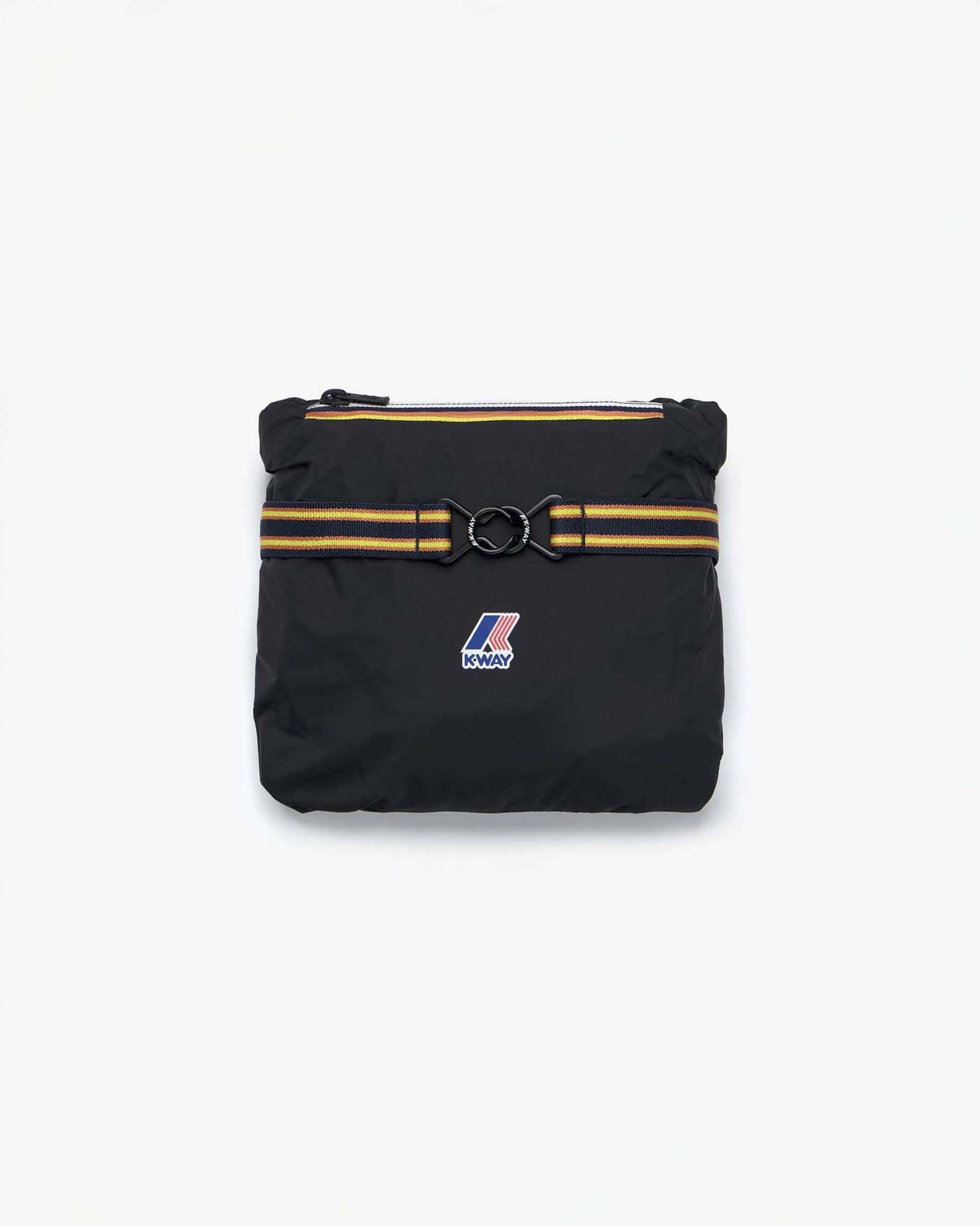Giacca corta impermeabile K-Way Anny nera con cappuccio e chiusura zip con coulisse sul fondo image