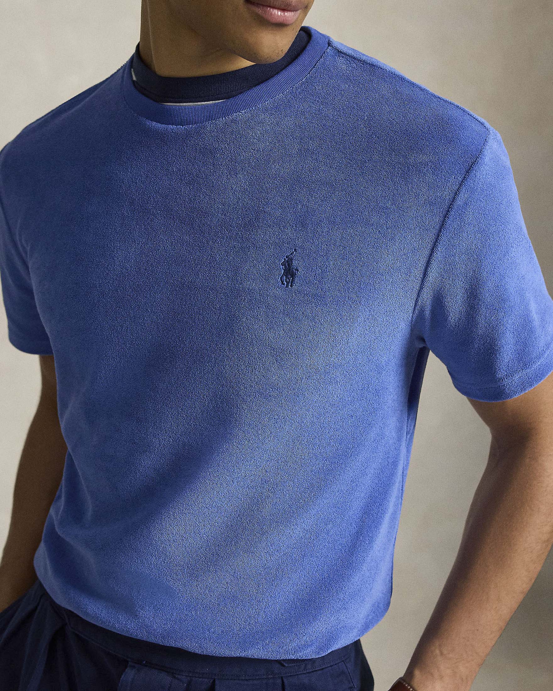 T-shirt celeste Polo Ralph Lauren in spugna di cotone image