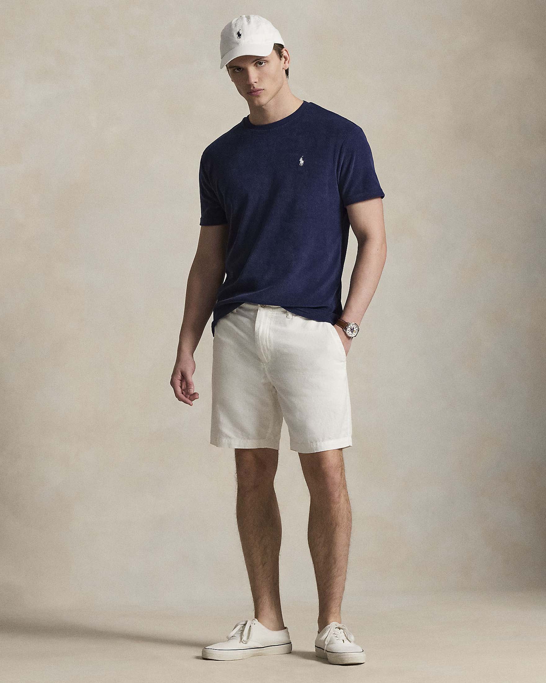 T-shirt blu Polo Ralph Lauren in spugna di cotone