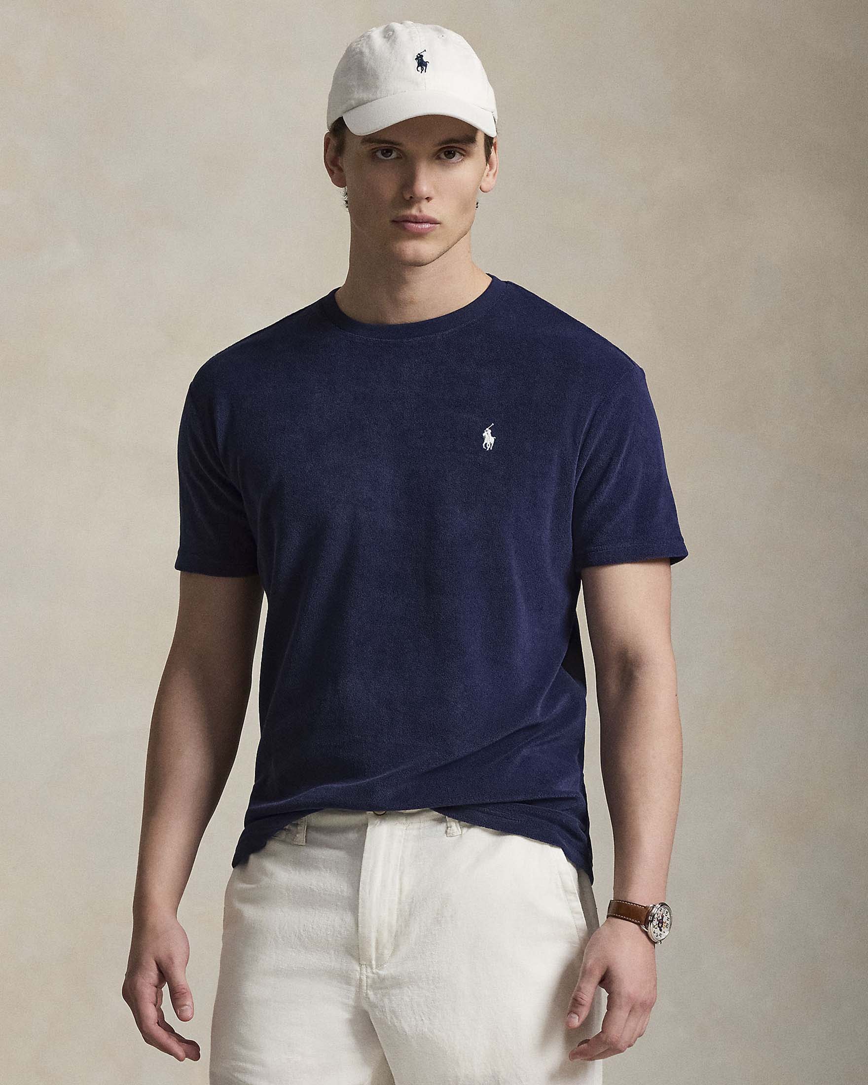 T-shirt blu Polo Ralph Lauren in spugna di cotone image