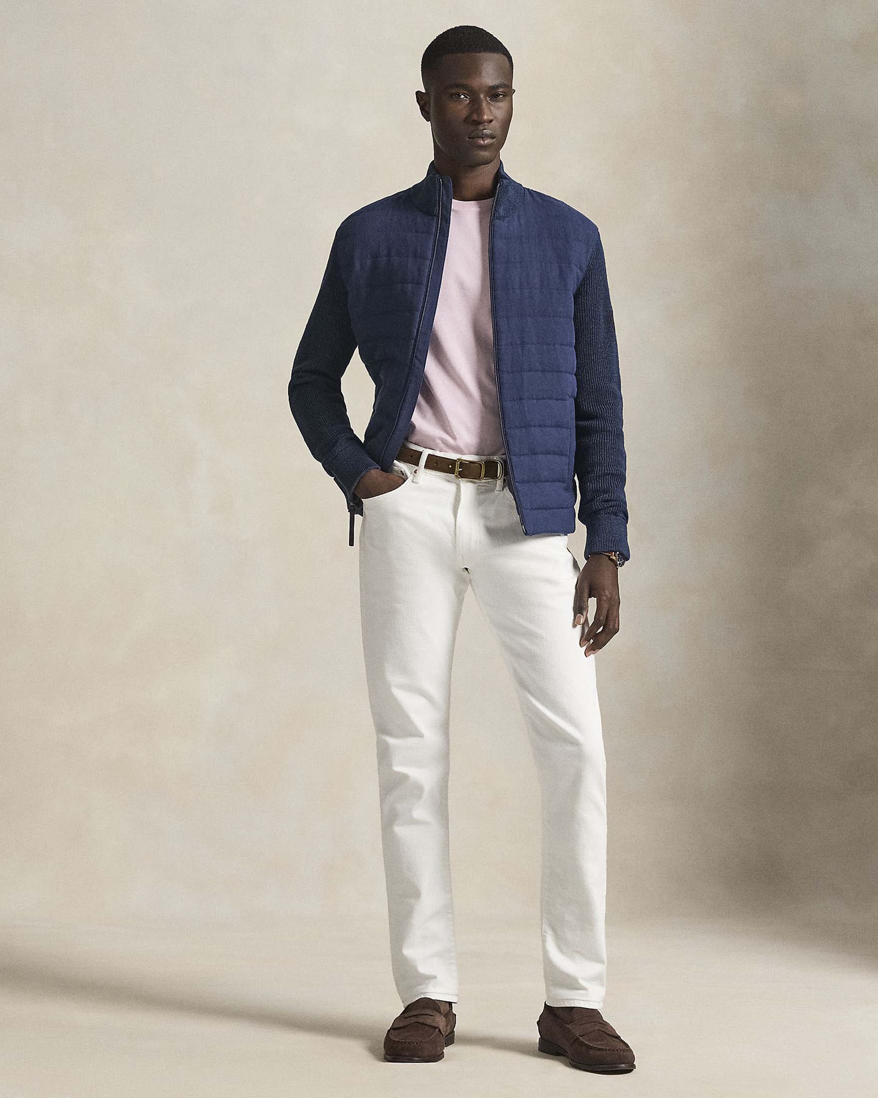 T-shirt mezza manica Polo Ralph Lauren rosa custom slim-fit con logo pony bianco