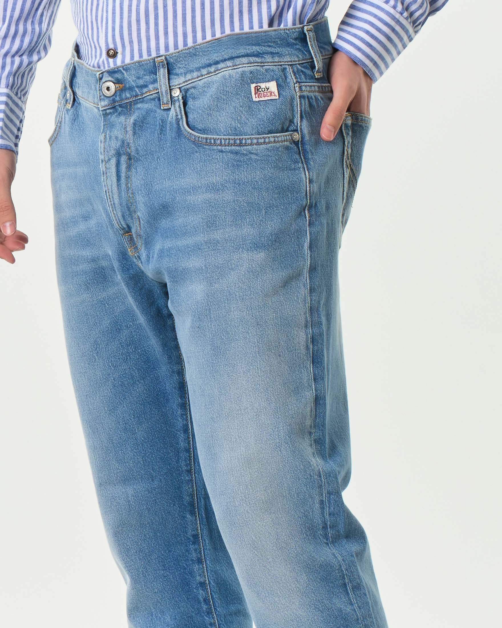 Jeans Roy Roger's Dapper Re-Search Sidney lavaggio chiaro super stone washed in cotone stretch image