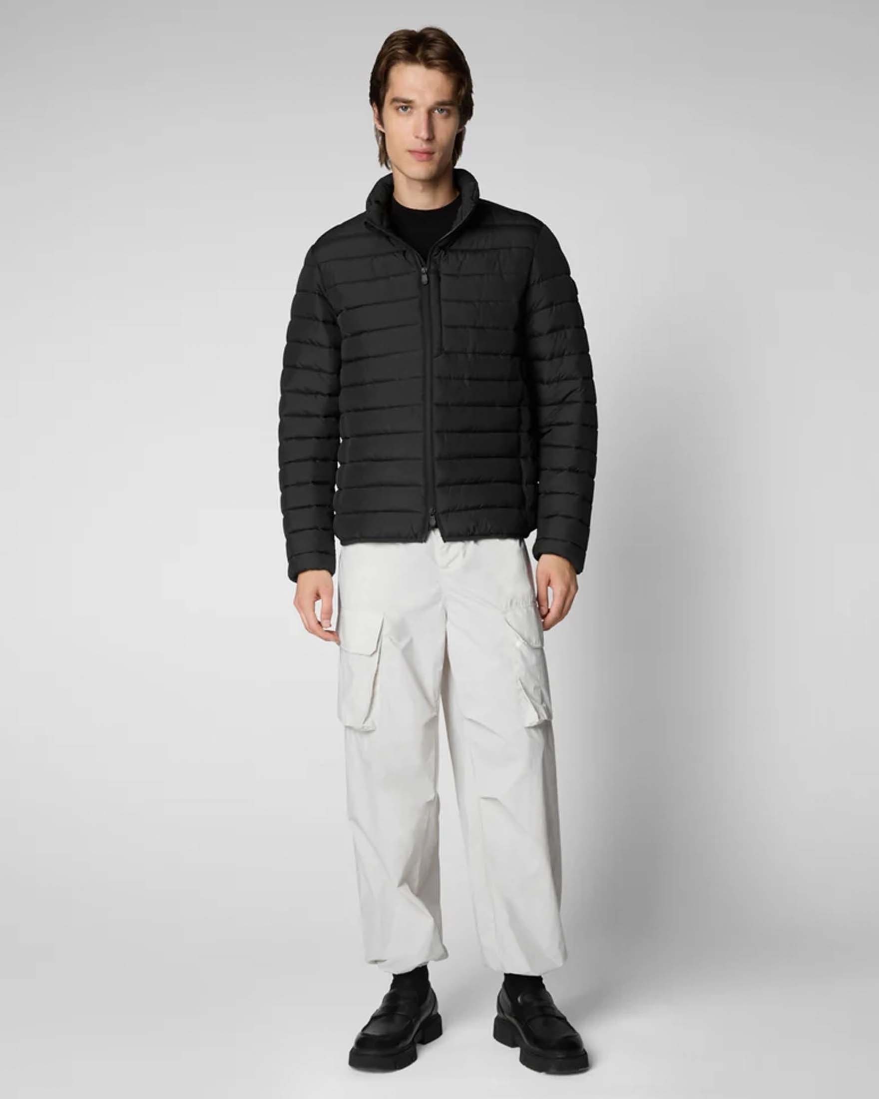 Piumino Erion Save the duck nero senza cappuccio imbottito in Plumtech®