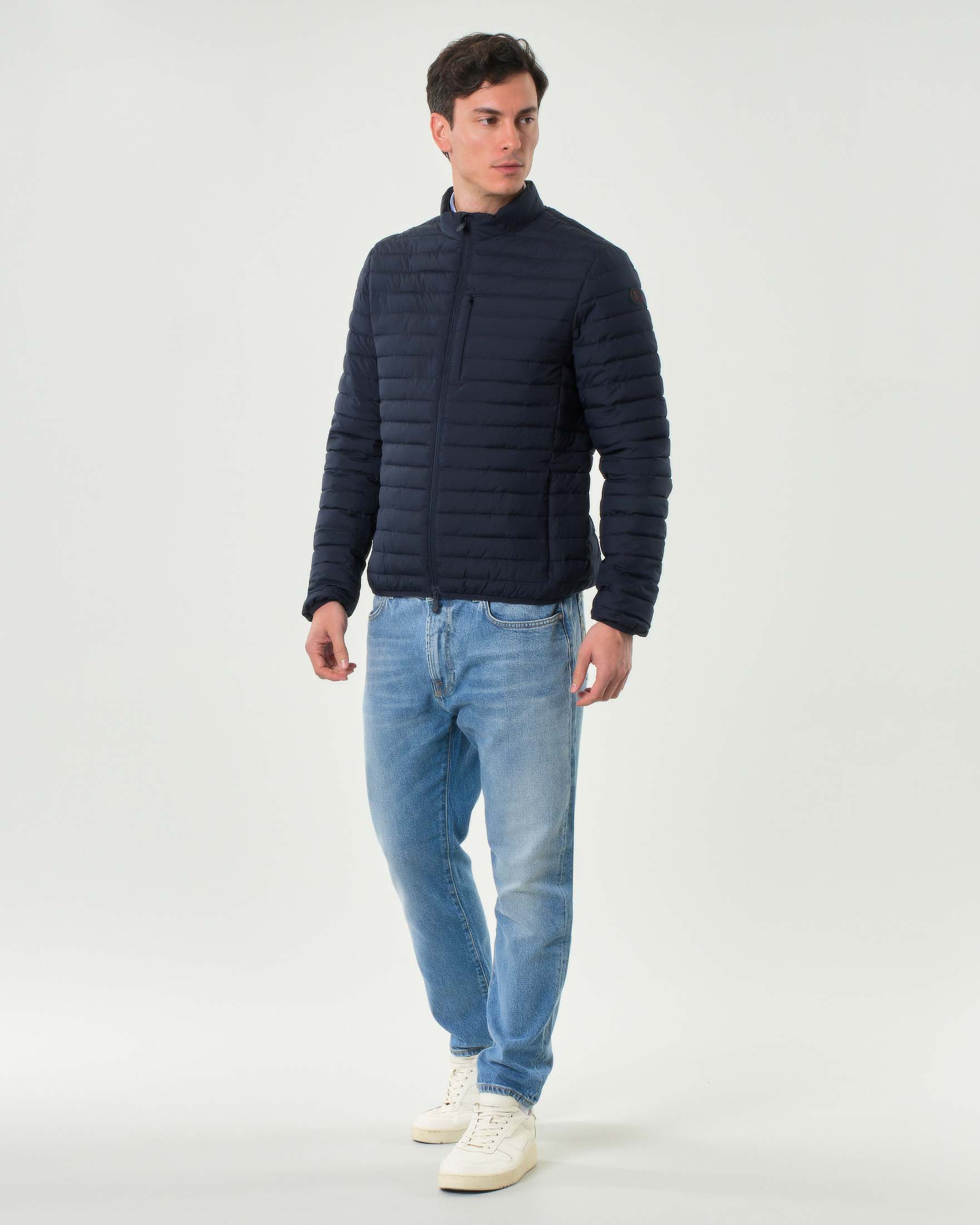 Piumino Erion Save the duck blu navy senza cappuccio imbottito in Plumtech® image