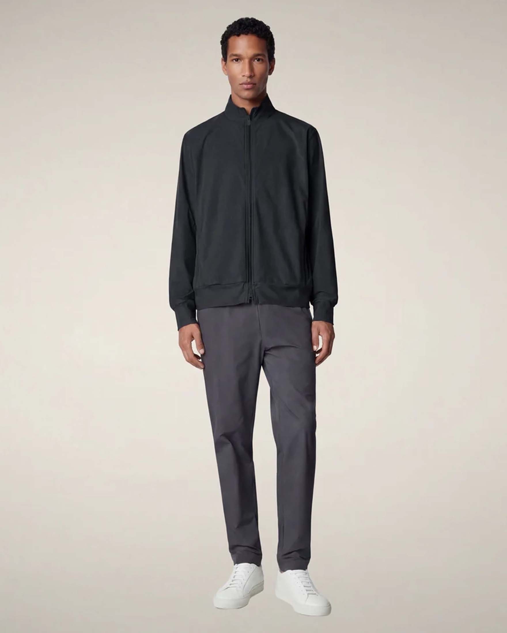 Giubbino leggero Tulio Save the duck blu in tessuto tecnico stretch con chiusura zip