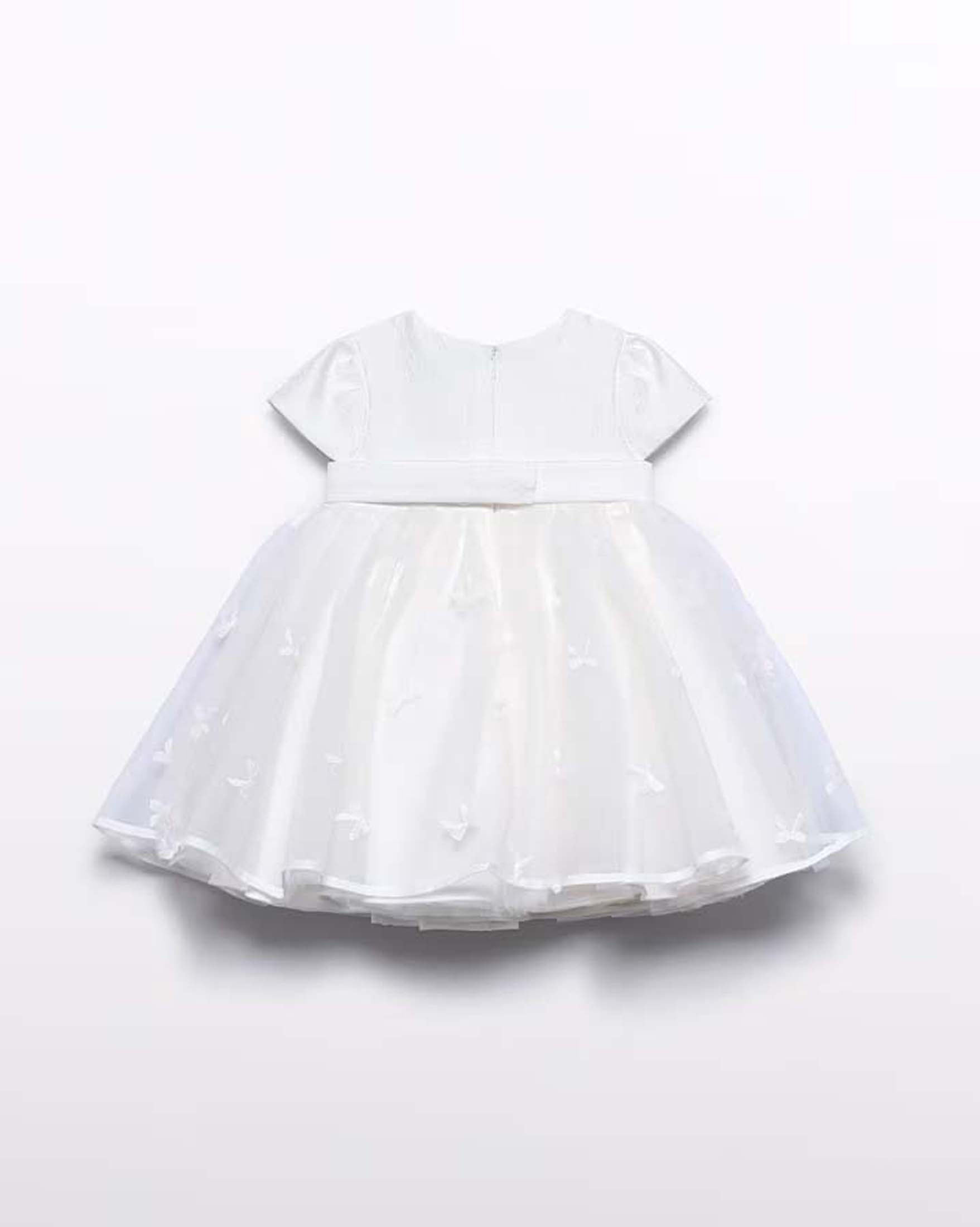 Abito fit and flare bianco Abel & Lula in tulle con fiocchi image