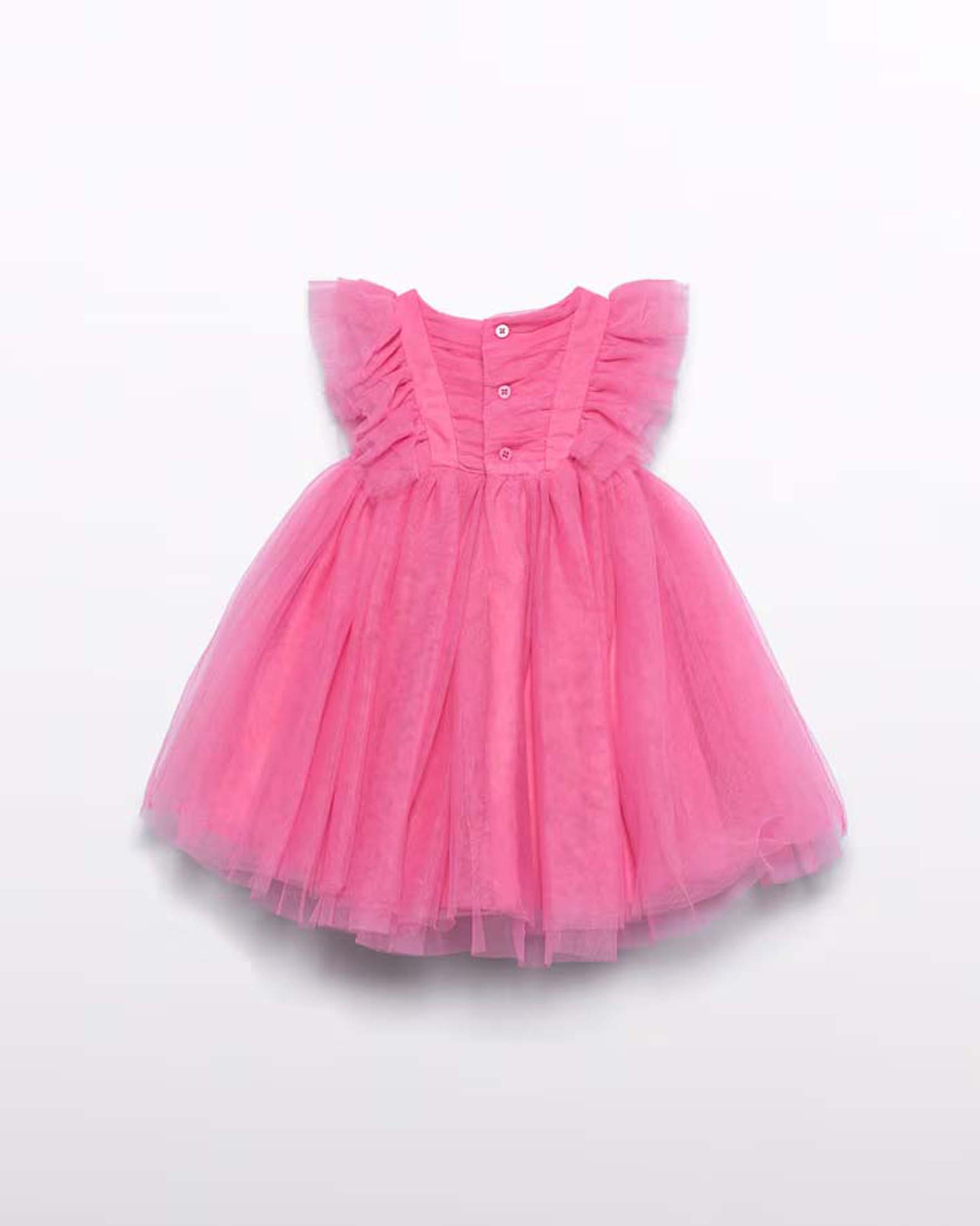 Abito fucsia Abel & Lula in tulle con gonna asimmetrica image