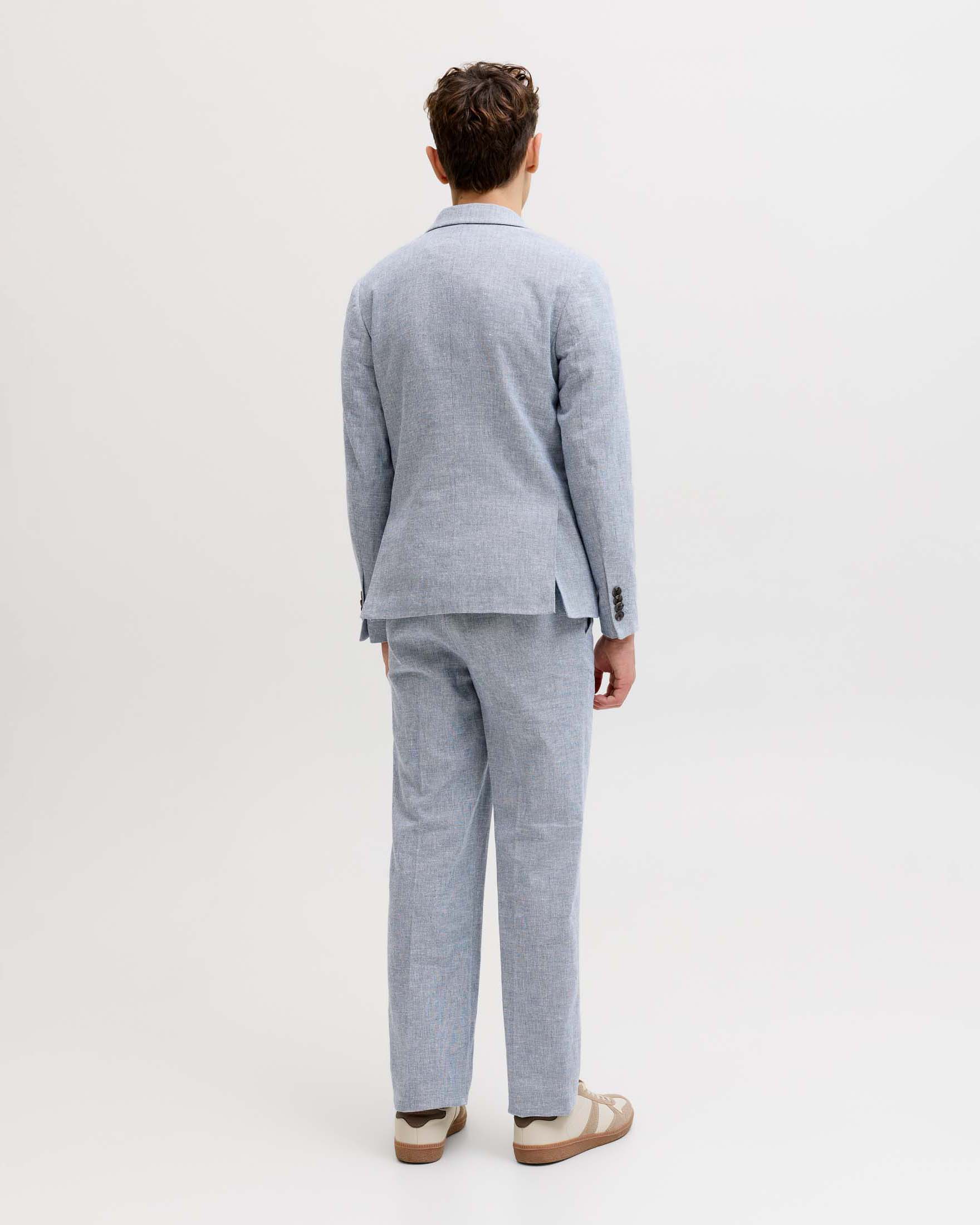 Pantalone azzurro Jack & Jones in cotone misto lino image