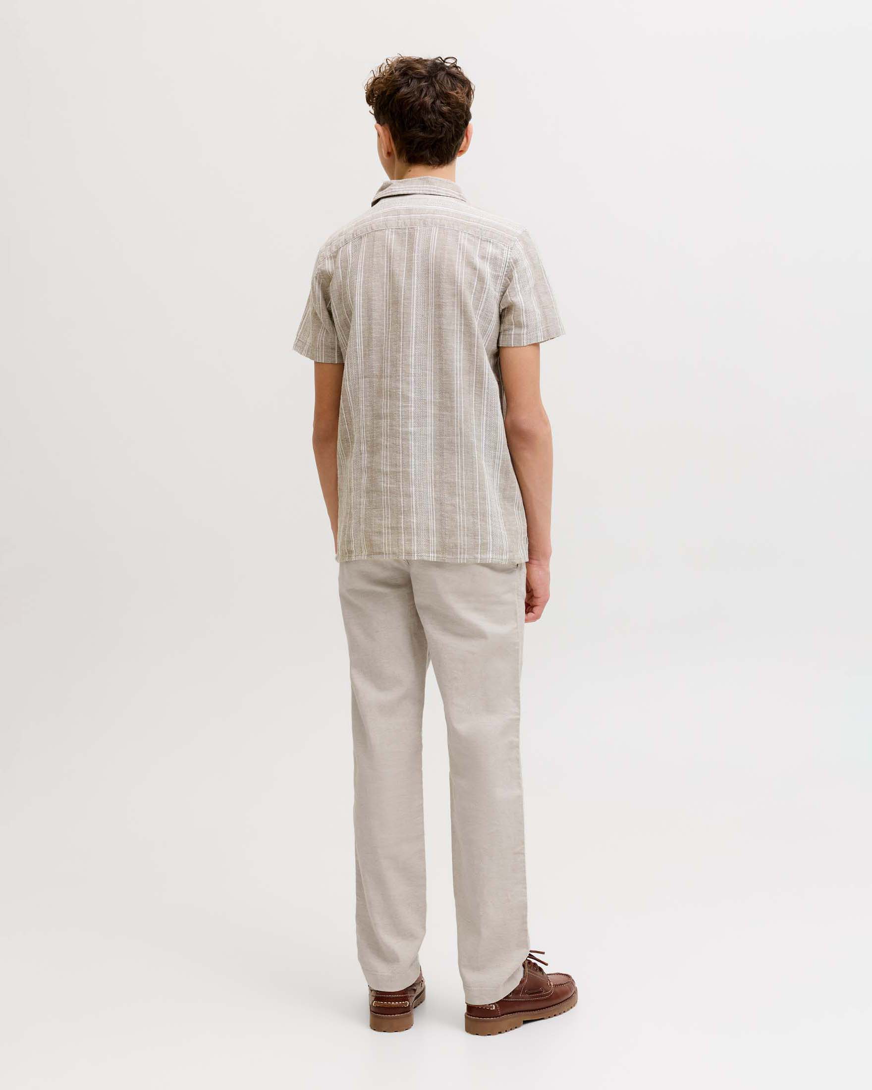 Pantalone beige Jack & Jones in cotone misto lino image