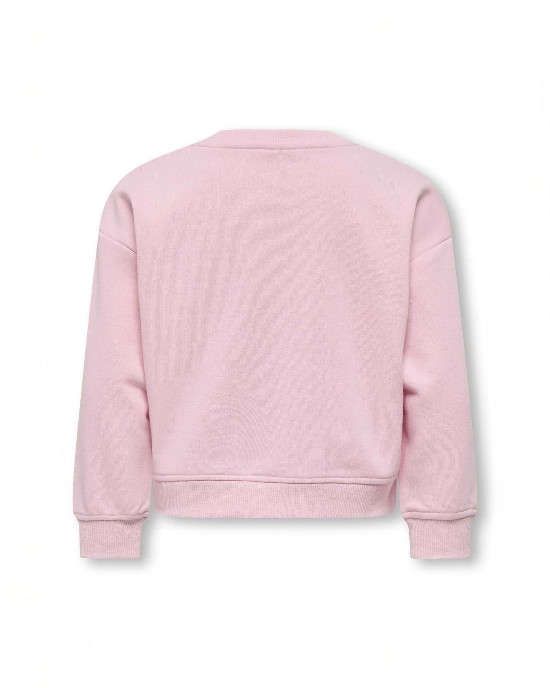 Felpa Kids Only rosa in cotone con orsetto e scritta Bear with me image