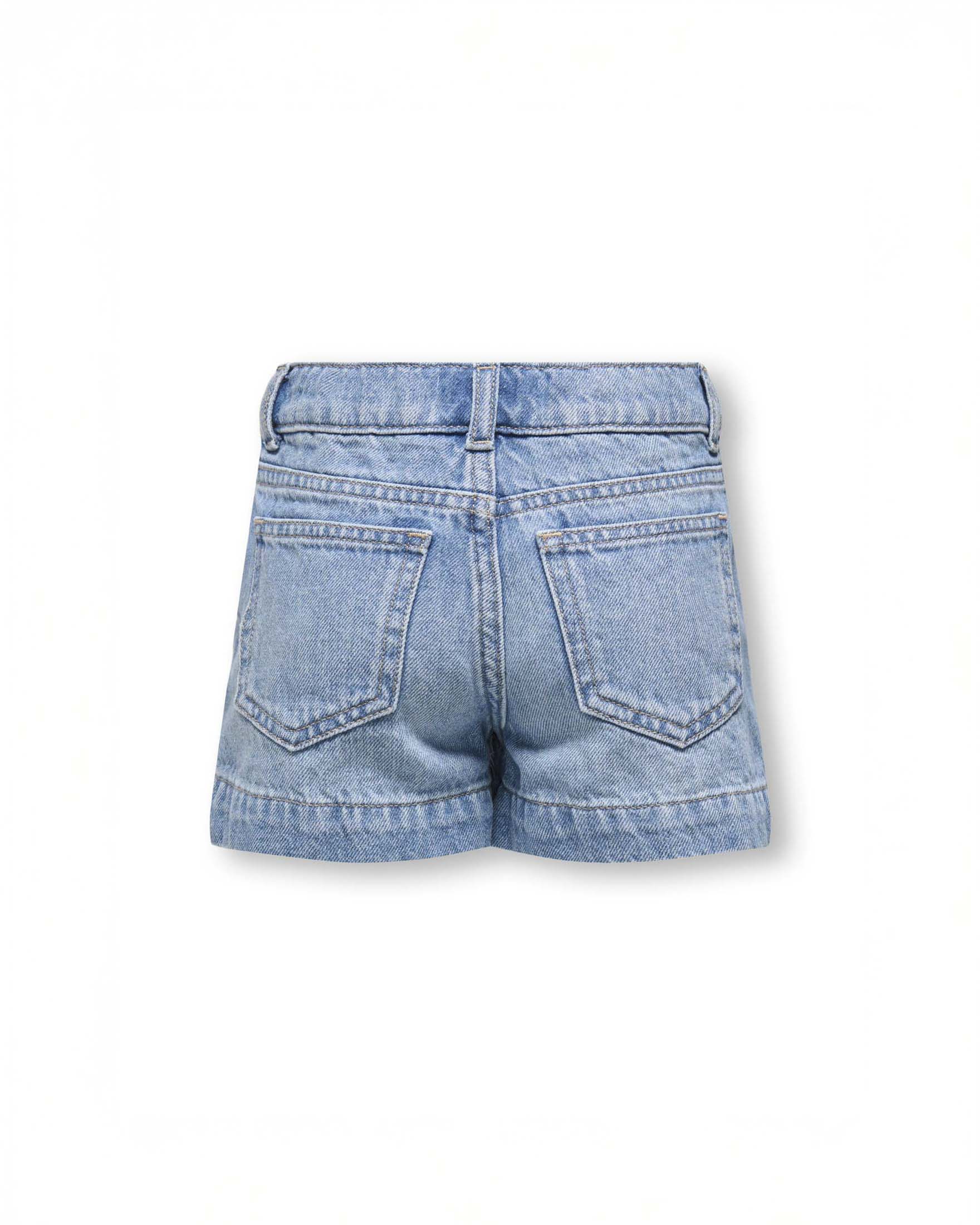 Short Kids Only in denim di misto cotone lavaggio medio stone washed image