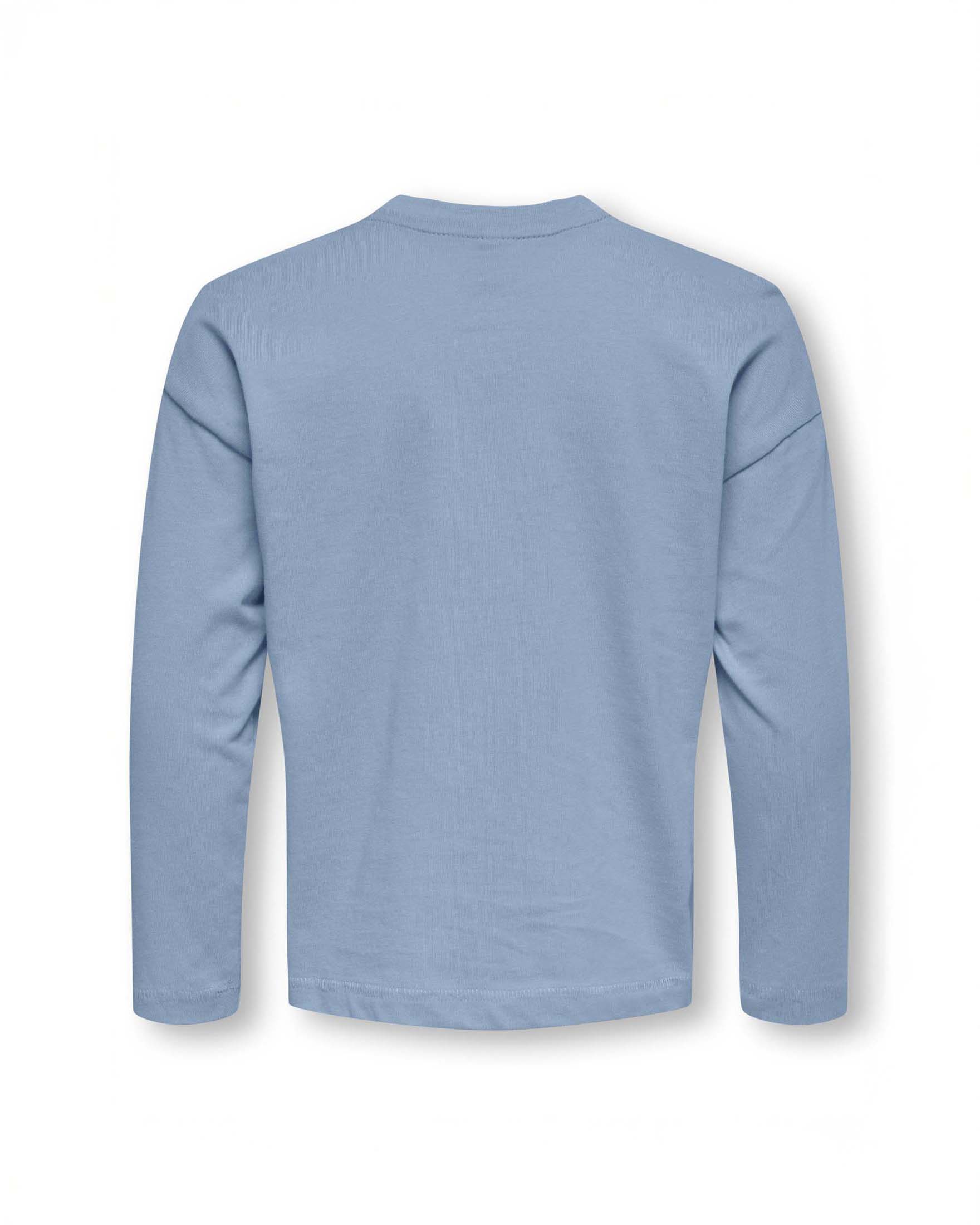 T-shirt Kids Only azzurra a maniche lunghe con stampa Hello Kitty image