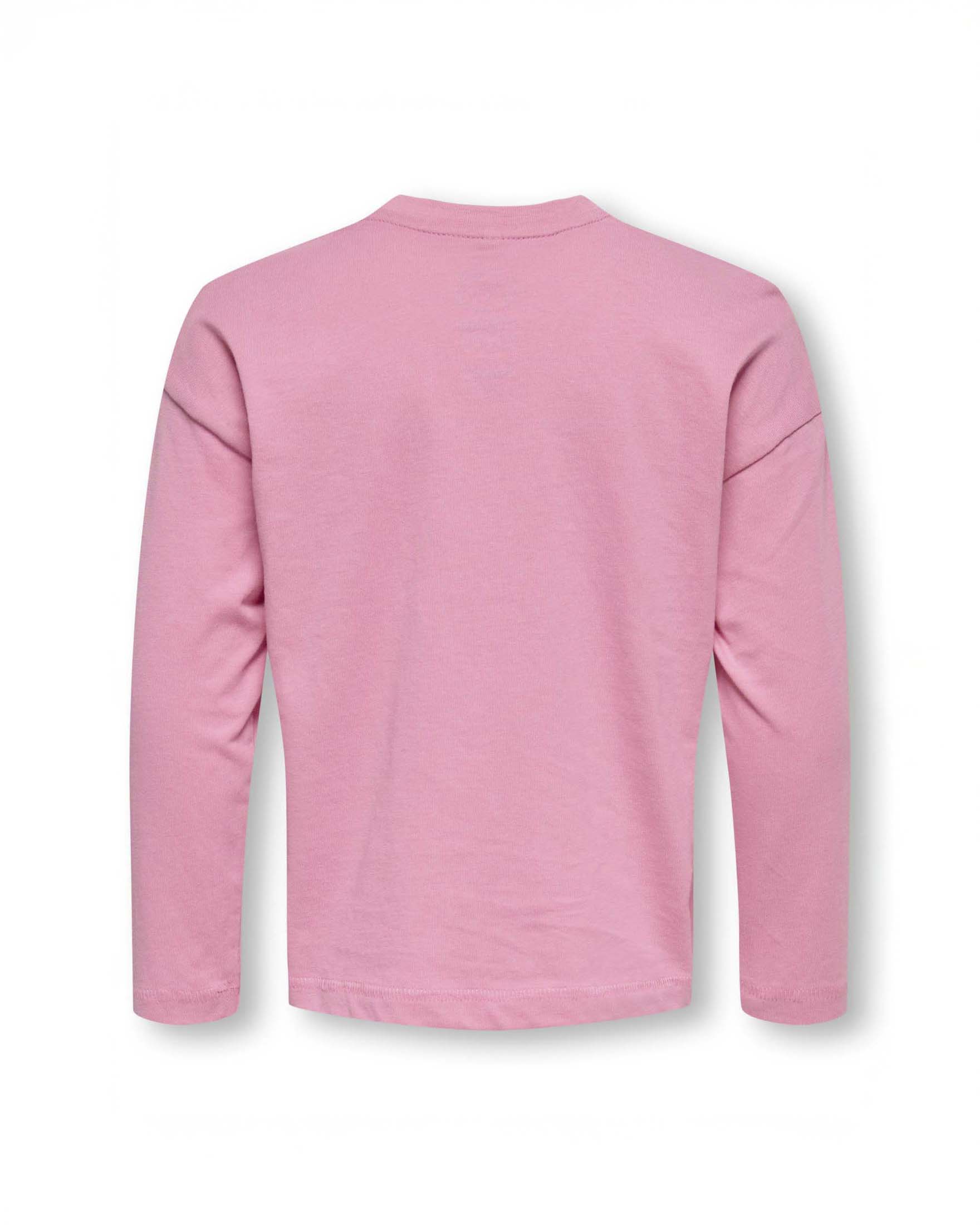 T-shirt Kids Only rosa a maniche lunghe con stampa Hello Kitty image