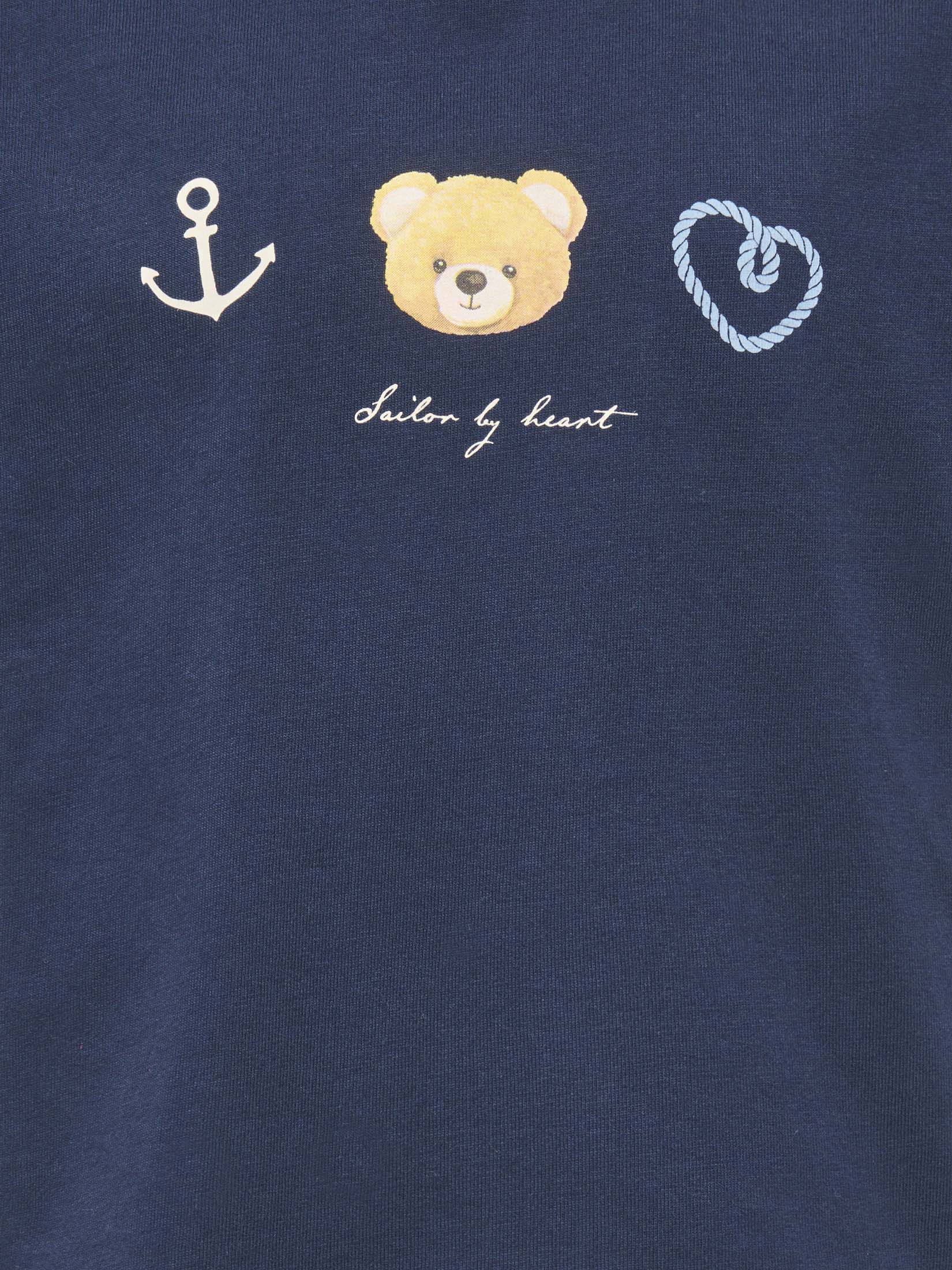 T-shirt Kids Only blu a maniche corte con stampa orsetto marinaio image