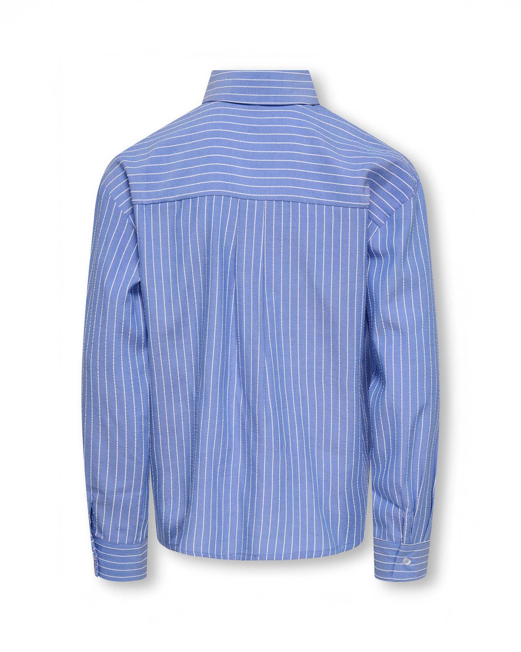 Camicia azzurra e bianca a righe Kids Only con maxi tasca image