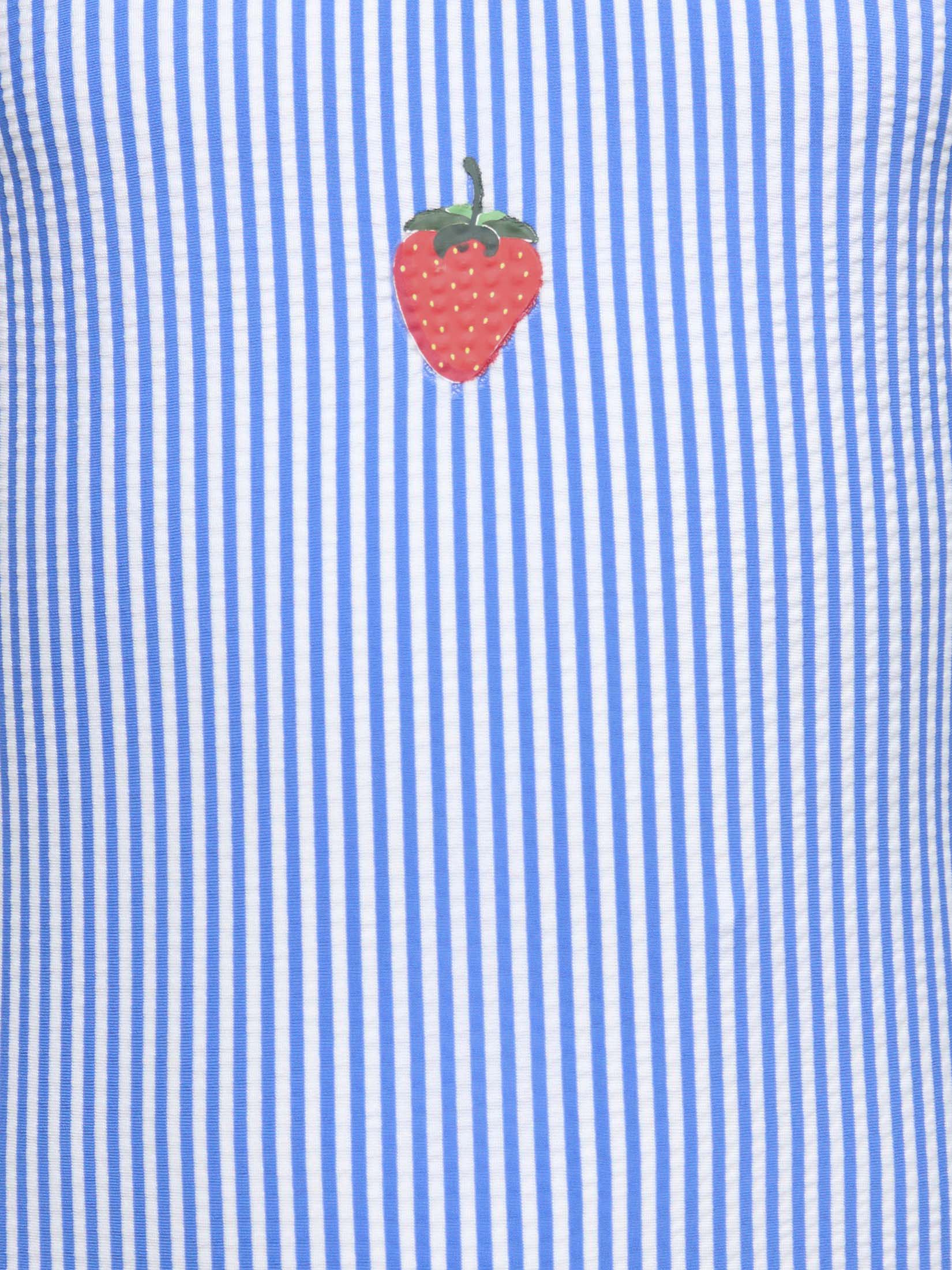 Costume intero Kids Only a righe blu e bianche in misto poliammide con fragolina image