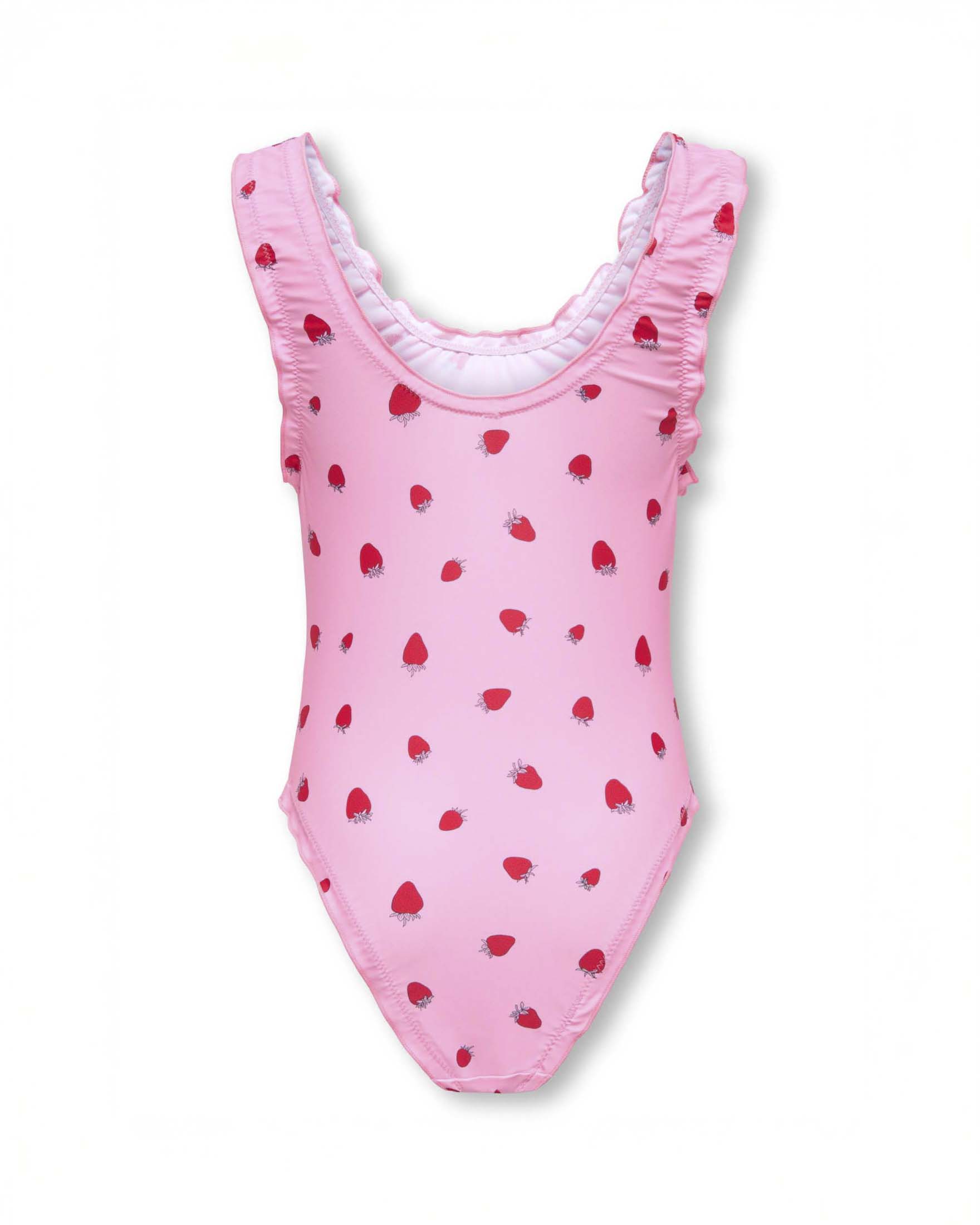 Costume intero Kids Only rosa in misto poliammide con stampa fragoline image