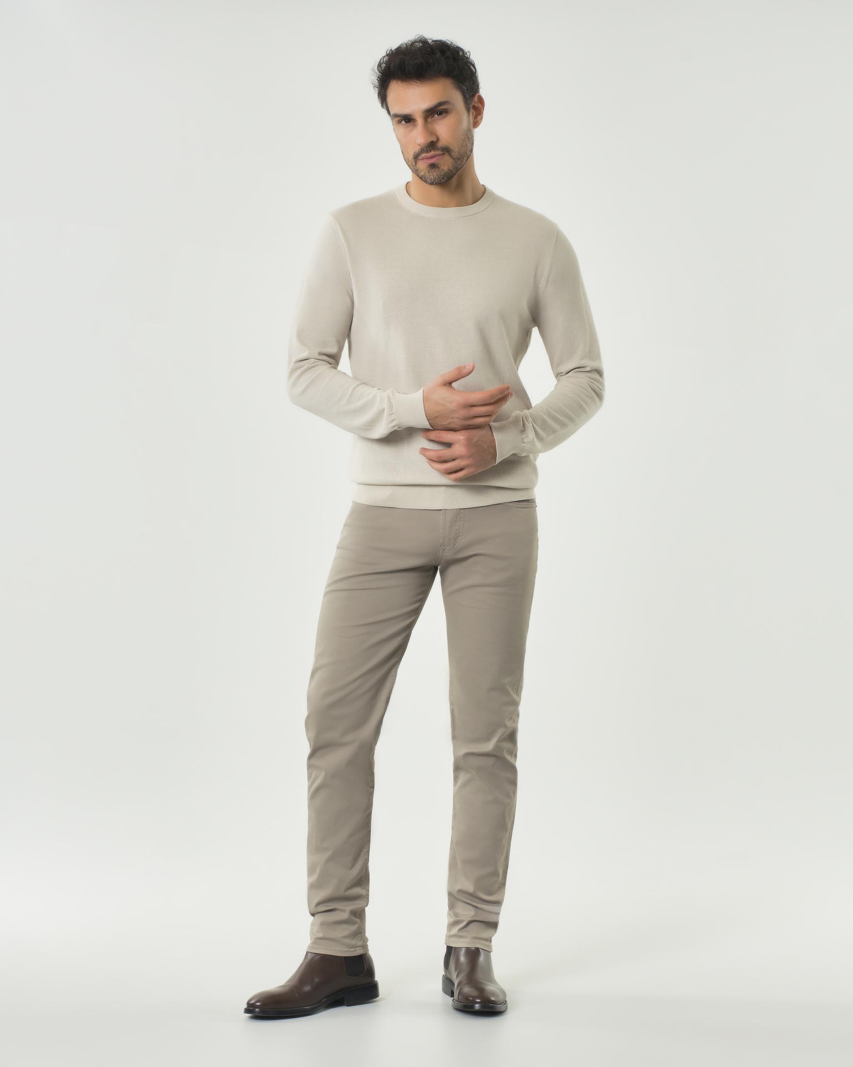 Pantalone cinque tasche 517 sabbia in gabardina di cotone stretch