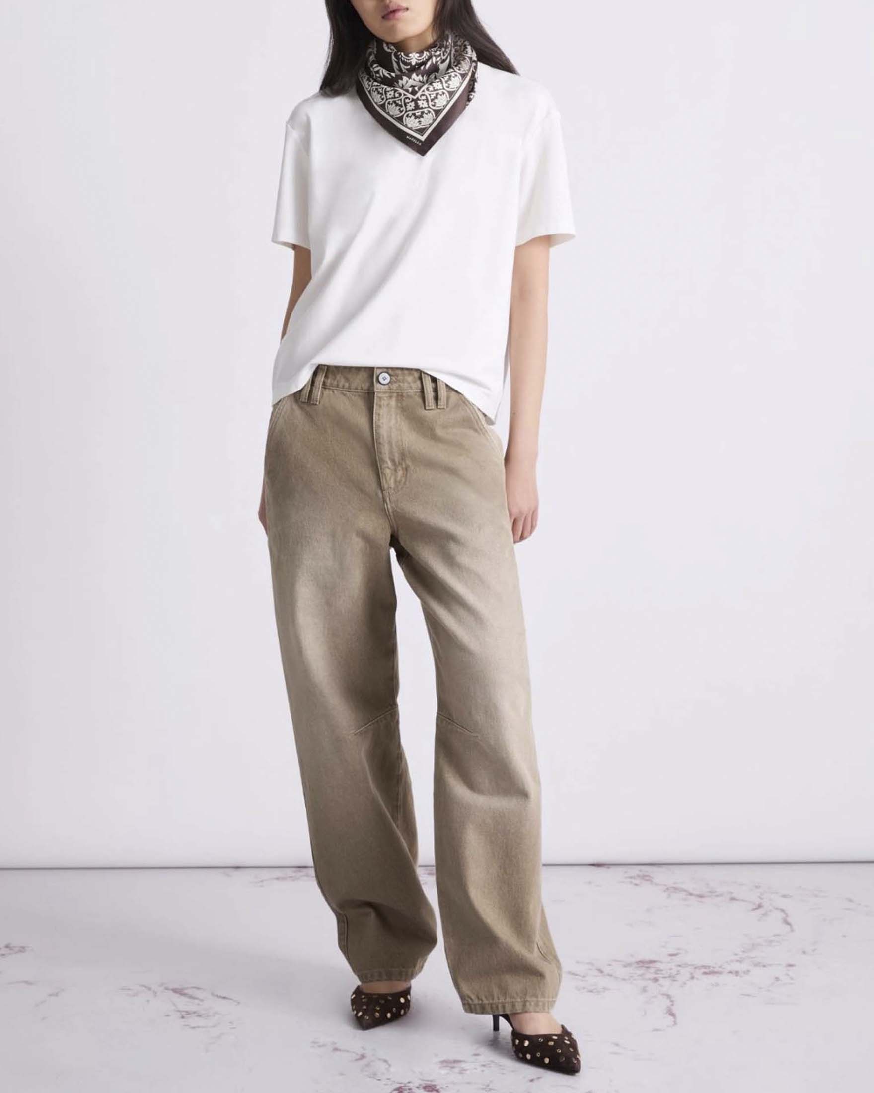 T-shirt boxy Marella bianca in jersey di cotone con impunture sul retro image