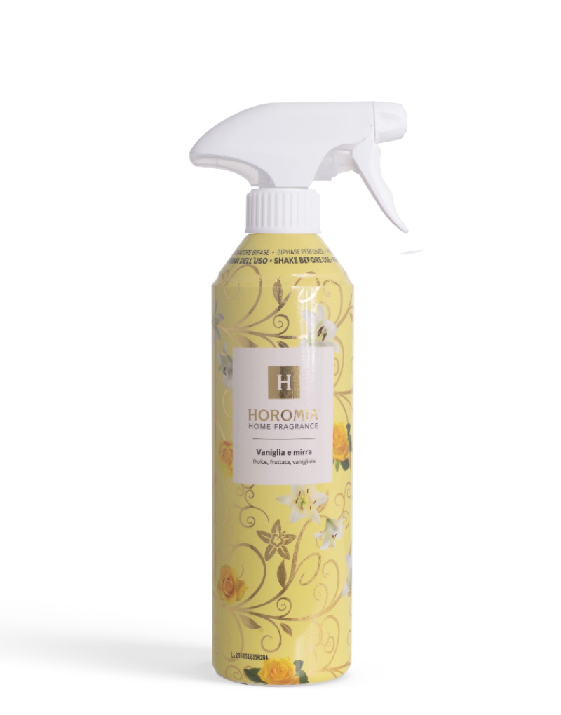 Profumatore Bifase Spray 500ml. Vaniglia e Mirra Horomia