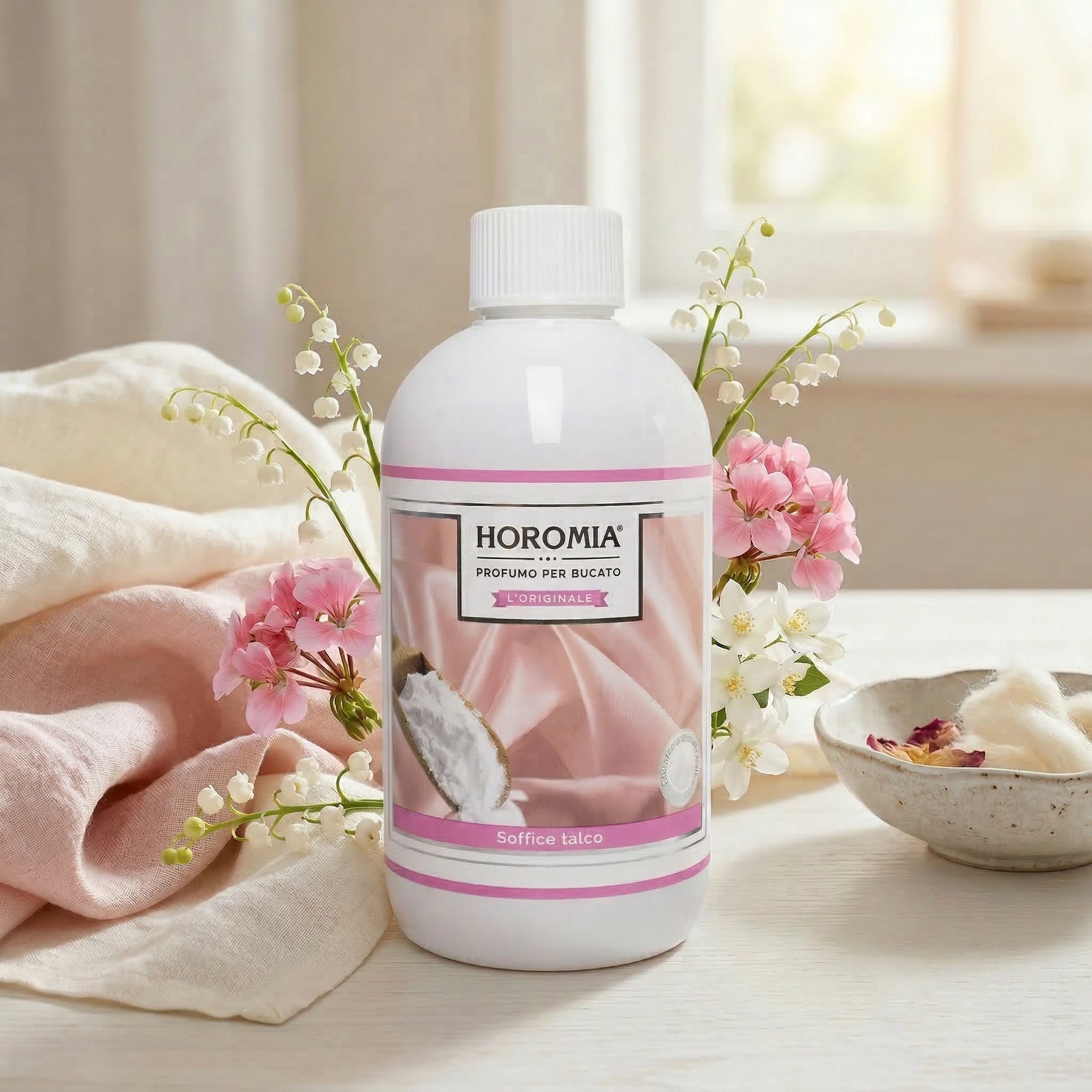 Essenza Profumata per Bucato 500ml. Soffice Talco Horomia