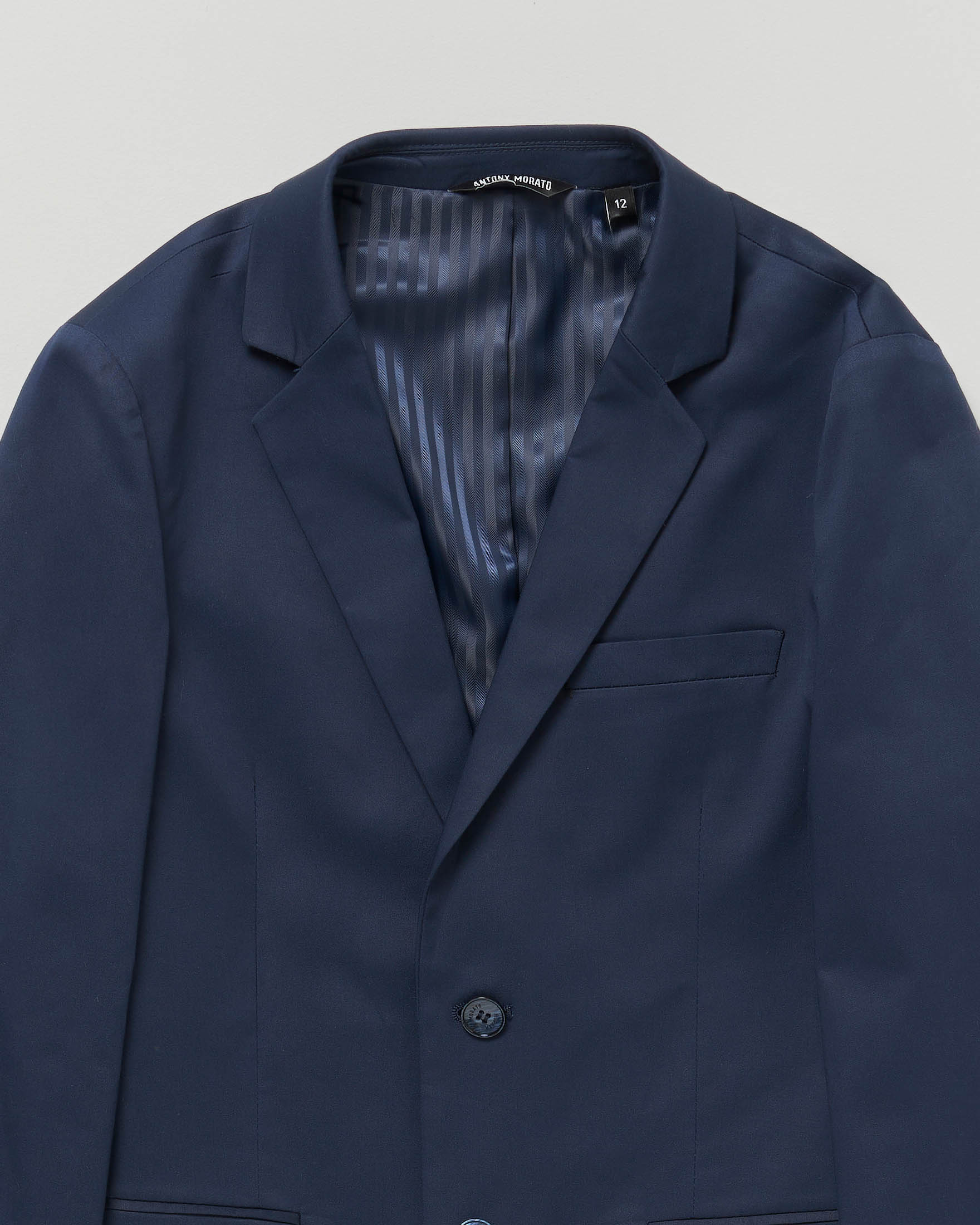 Blazer Antony Morato in gabardina di misto cotone blu monopetto image