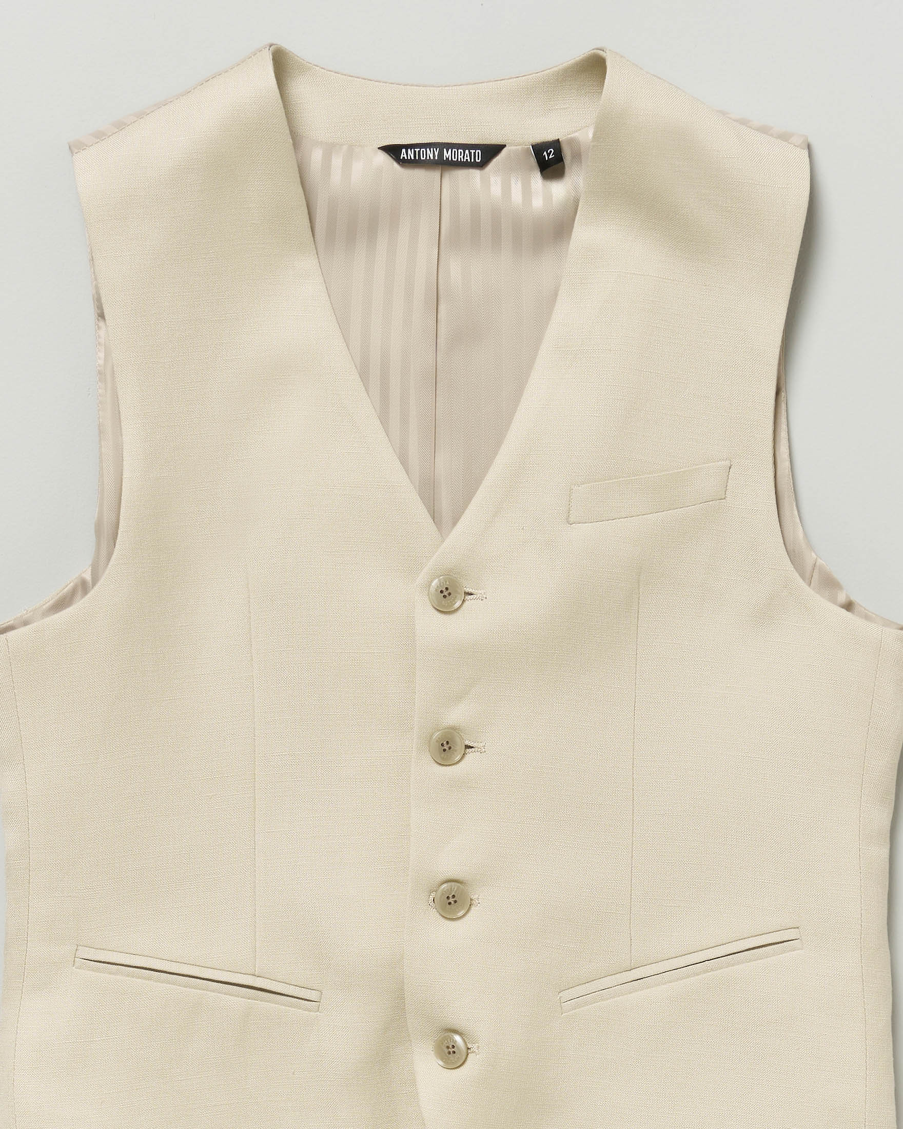 Gilet Antony Morato color sabbia in misto lino image