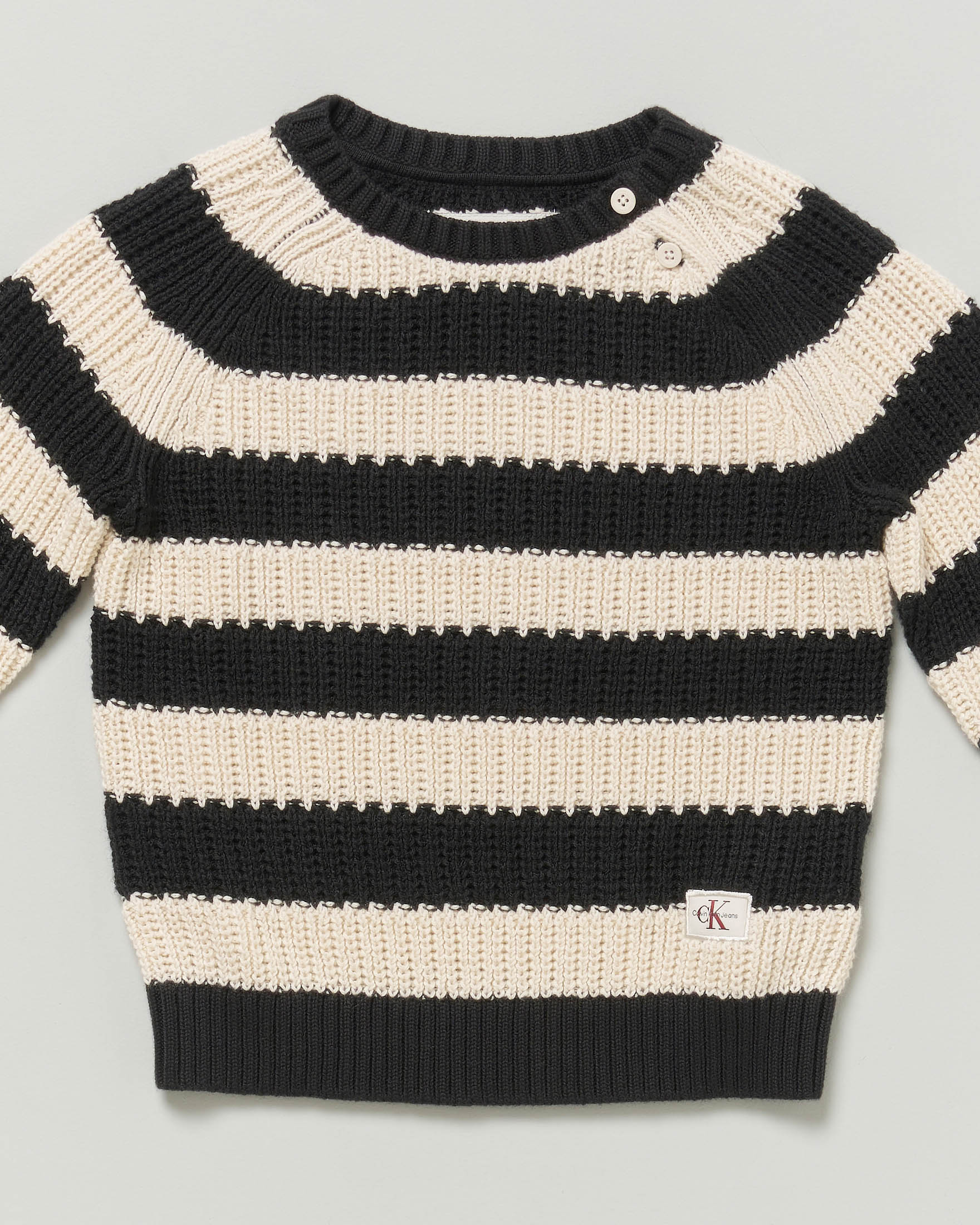 Maglioncino Calvin Klien a righe nero e panna image