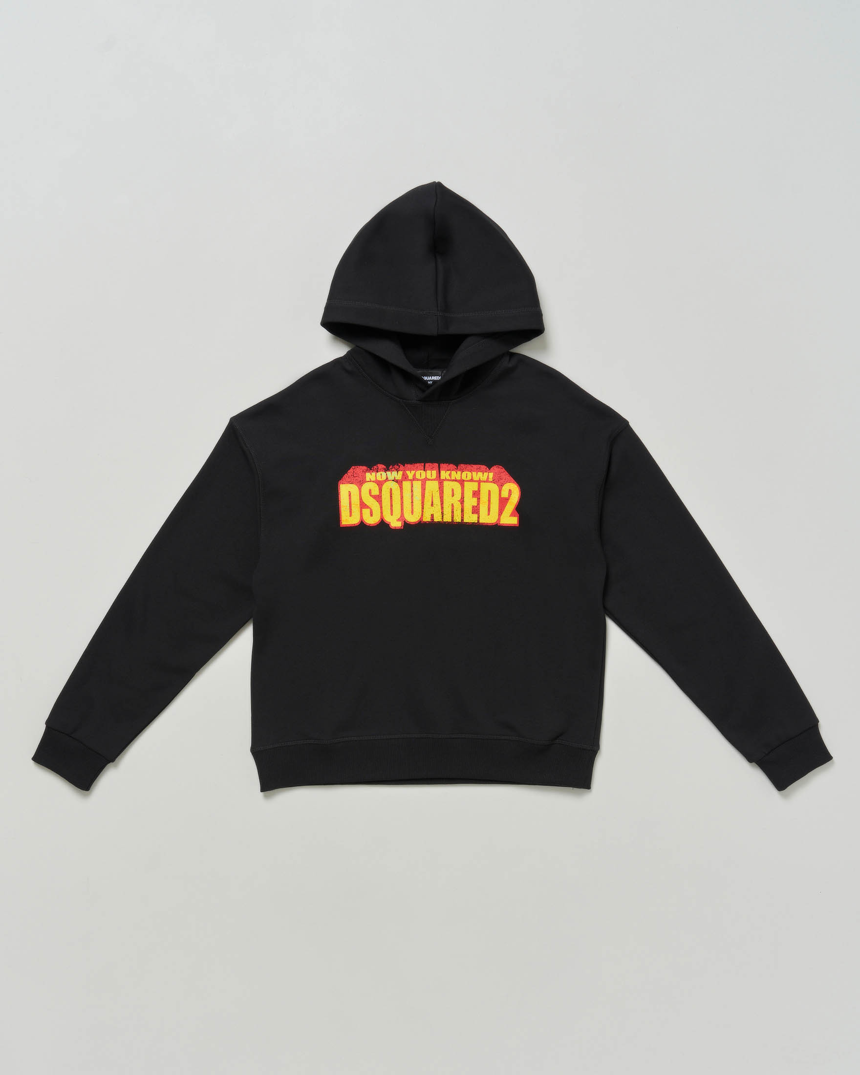 Felpa Dsquared2 nera con cappuccio e scritta logo 3D