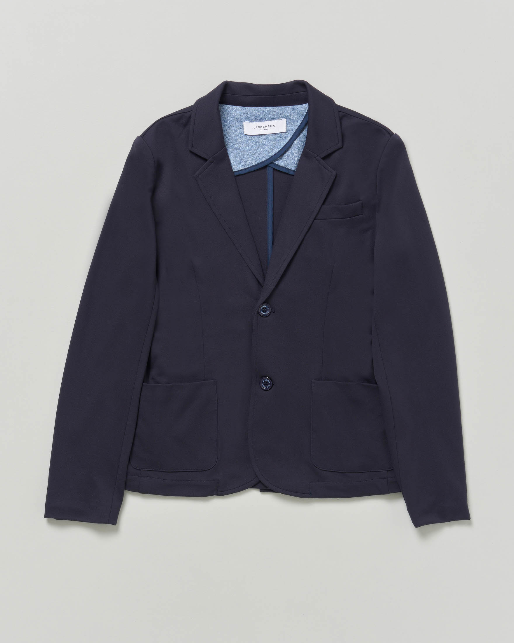Blazer Jeckerson blu monopetto in misto viscosa punto milano